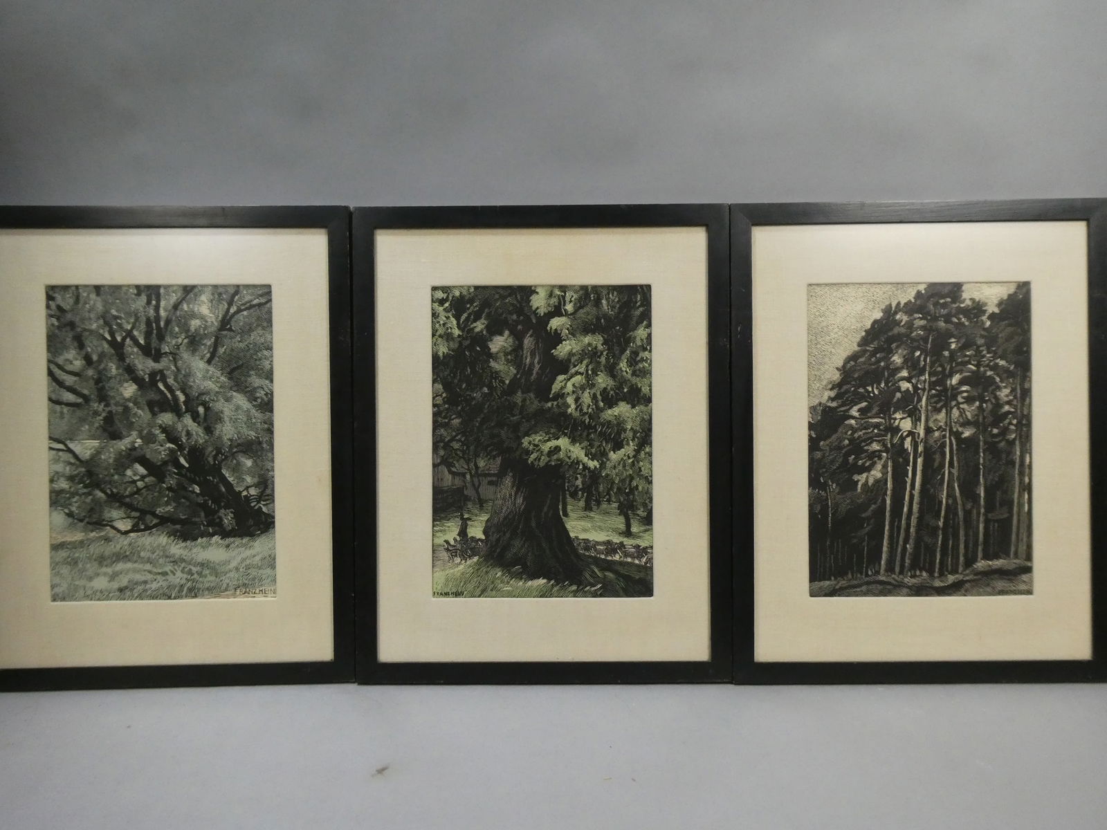 Set 3 Franzheim Framed Prints of Forest Trees (1 of 12)