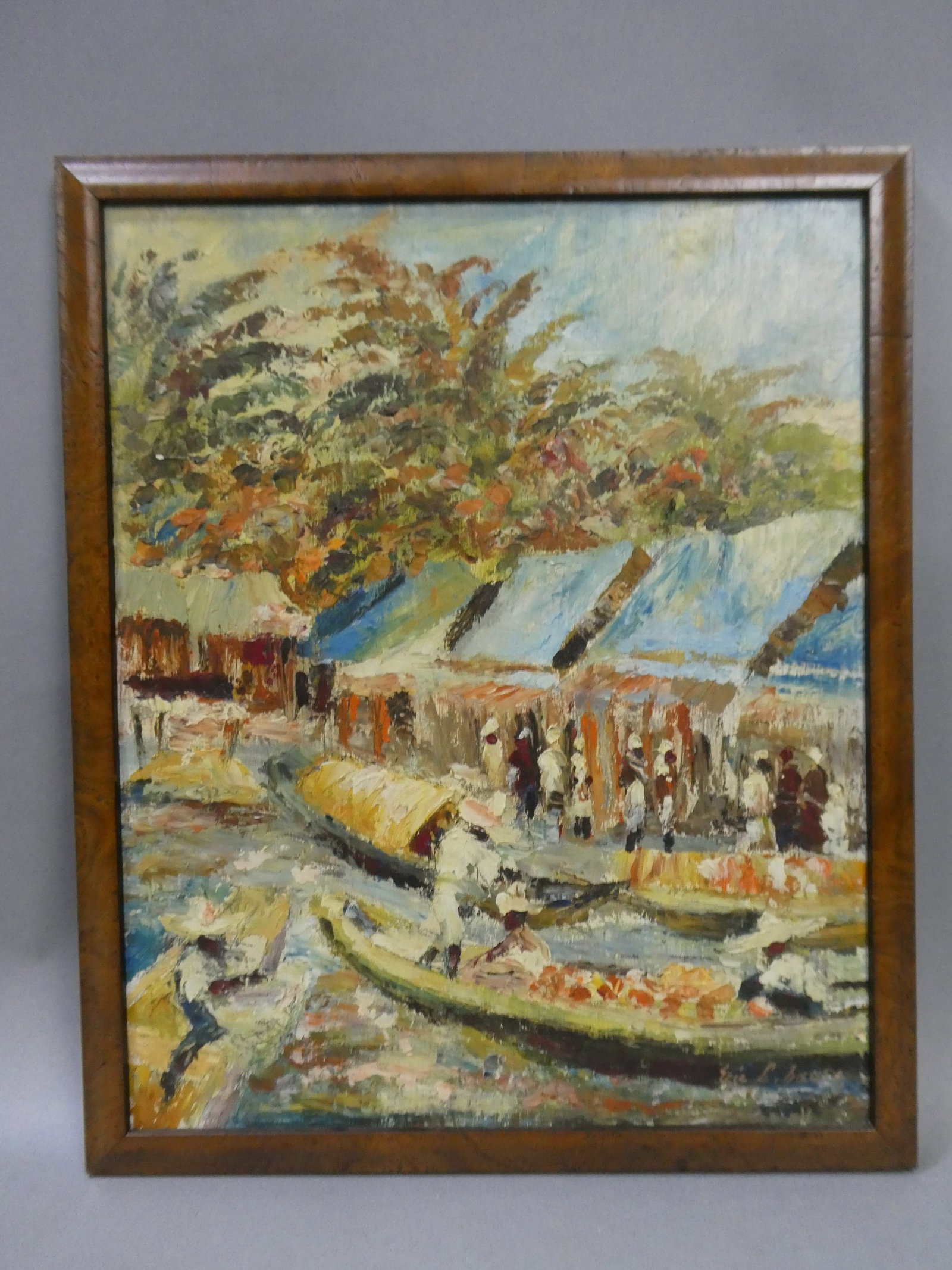 Vintage Signed Eric L Haase Haitian Jamaican Impressionist Oil Painting: Vintage Signed Eric L Haase Haitian Jamaican Impressionist Oil Painting on board in frame. Signed lower right. Measurements in inches: 17 1/2 x 14 1/2, image: 12 1/2 x 15 1/2 Condition:Good with no pr