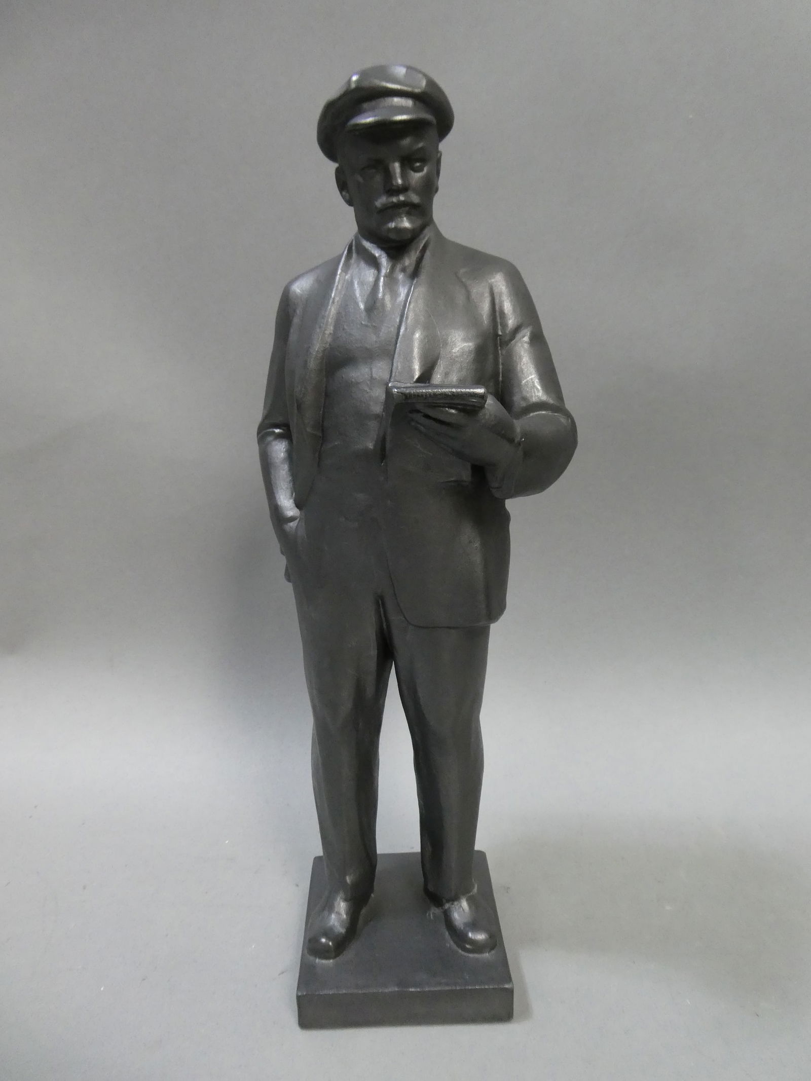 Vintage Painted Metal Russian Vladimir Lenin Statue SK Backup (1 of 7)