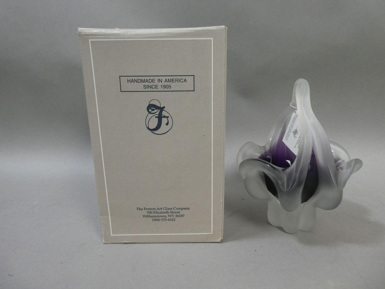 Vintage Fenton Limited Edition Purple Glass Sculptured Vase Historical Collection (1 of 9)