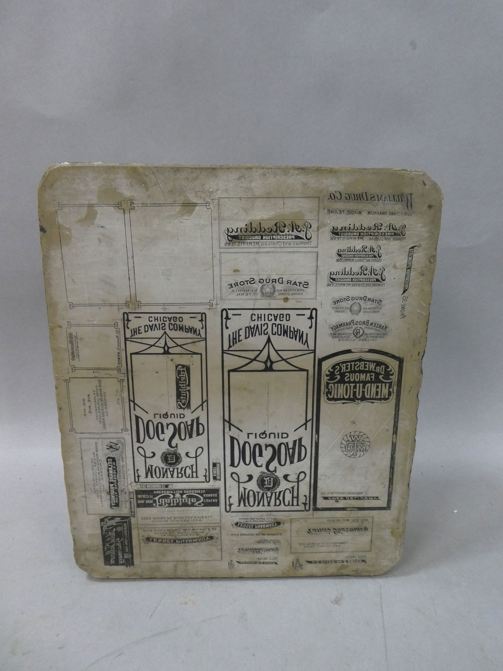 Antique Stone Lithograph Advertising Printers Block (1 of 7)