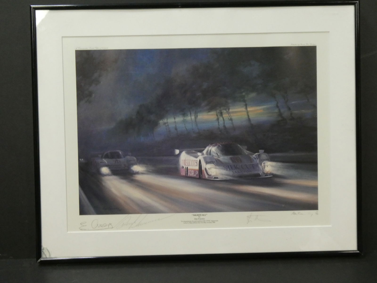 Nightfall by Alan Fearnley Signed by LeMan's Race 1986 TWR Jaguar Team Led Ed Print (1 of 13)