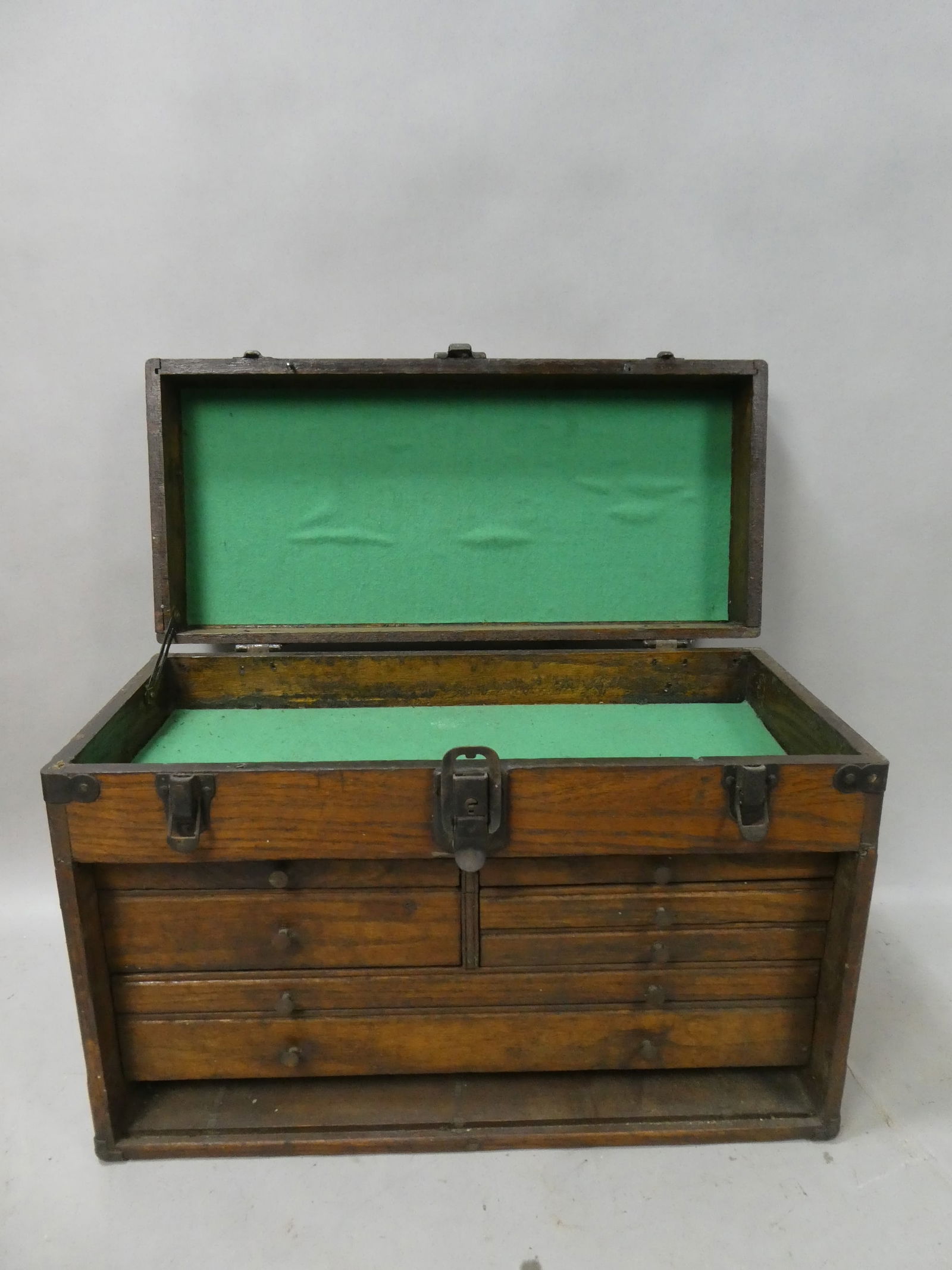 Antique Wooden Tool Machinist 7 Drawer Chest (1 of 9)