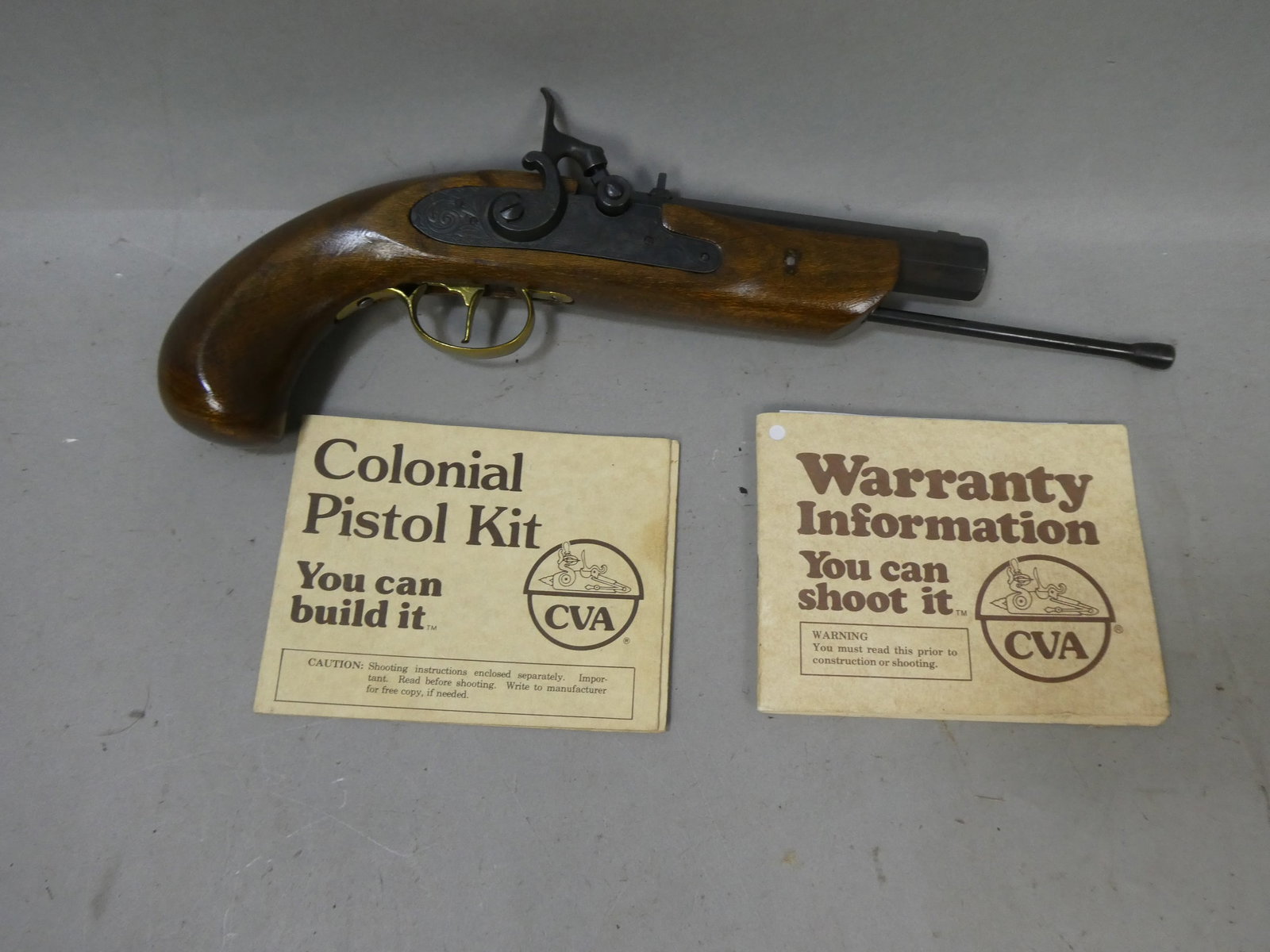 1981 CVA Replica Dikar Spain 45 Caliber Black Power Muzzleloader Pistol Gun: 1981 CVA Replica Dikar Spain 45 Caliber Black Power Muzzleloader Pistol Gun. Measurements in inches: 14 long Condition:Very clean with no problem Shipping:We offer in-house shipping. Item(s) will be p