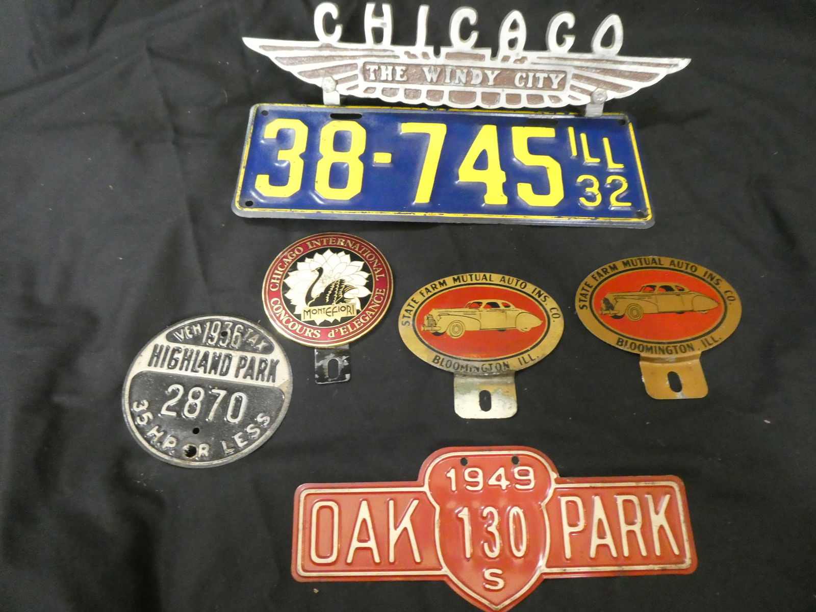 Lot 7 Chicago Illinois License Plate Toppers Tax  Plates etc (1 of 9)