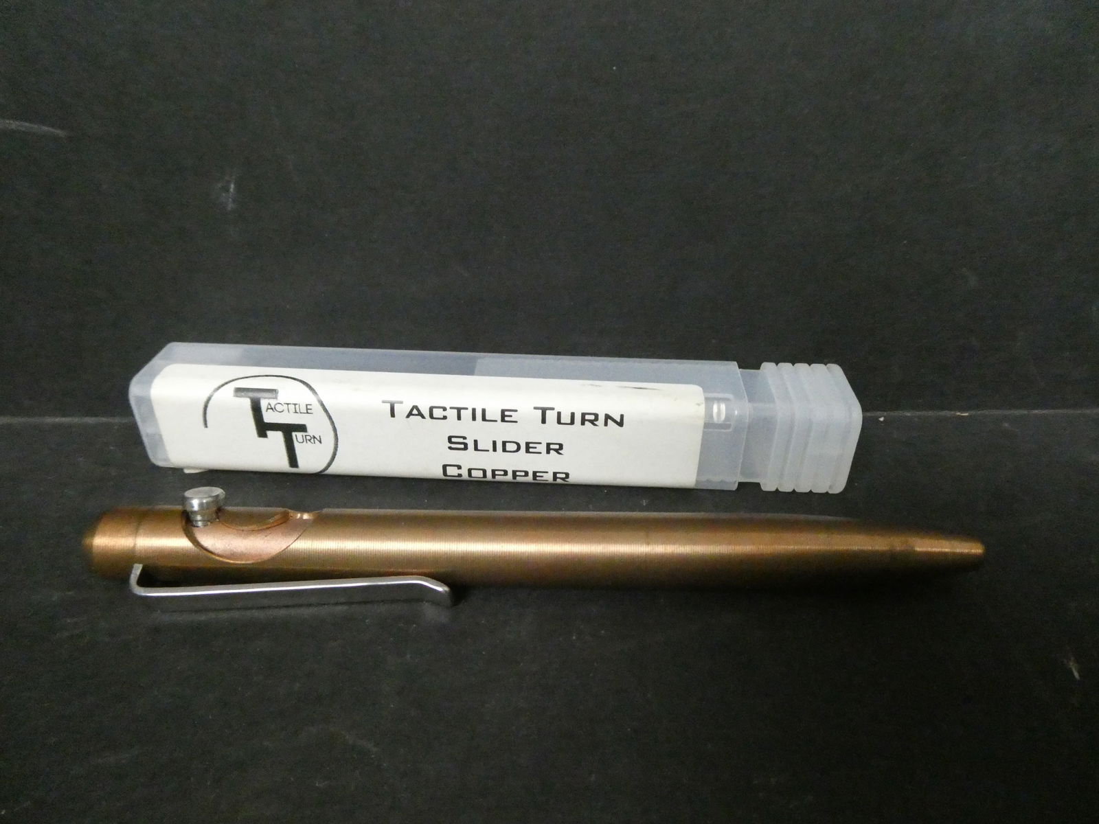Tactile Turn Bolt Action Ballpoint Pen Slider And Glider Solid Copper (1 of 4)