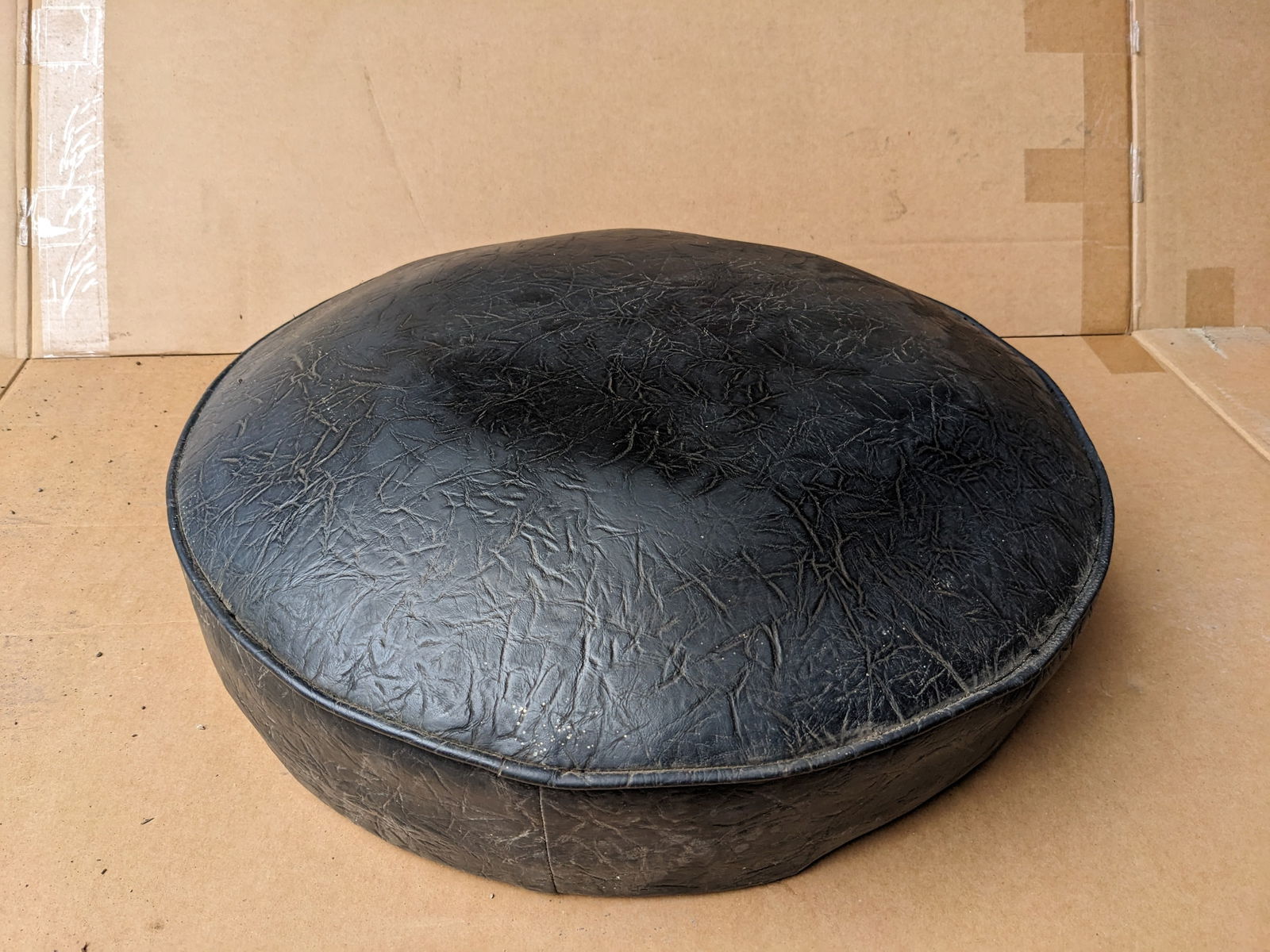 Antique Theodore Kochs Barber Chair Upholstered Bottom Round Cushion (1 of 4)