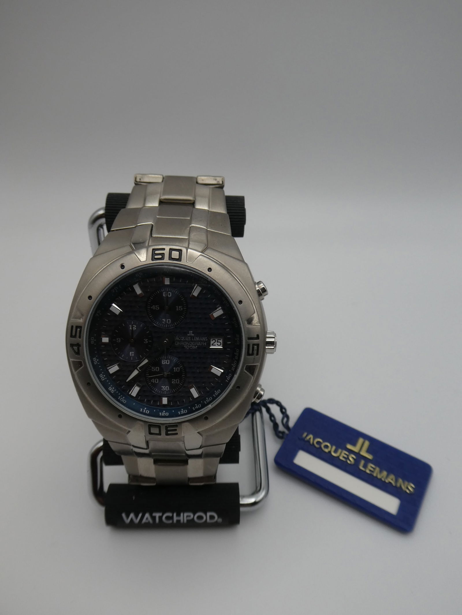 Jacques Lemans Chrono 100m Water Resistant Date Wristwatch New w/ Tags (1 of 9)