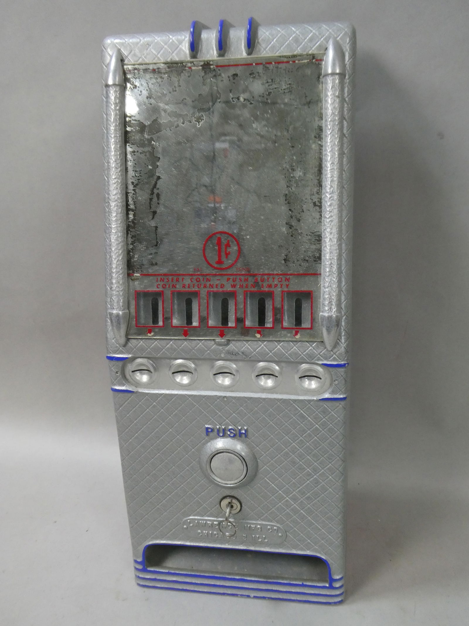 Art Deco Lawrence Silver Queen 1 Cent Vending Candy Gum Machine (1 of 8)