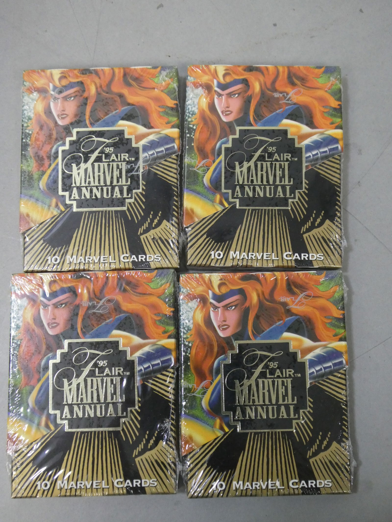 Lot 4 Packs of 10 Cards Sealed 1995 Flair Marvel Annual (1 of 2)