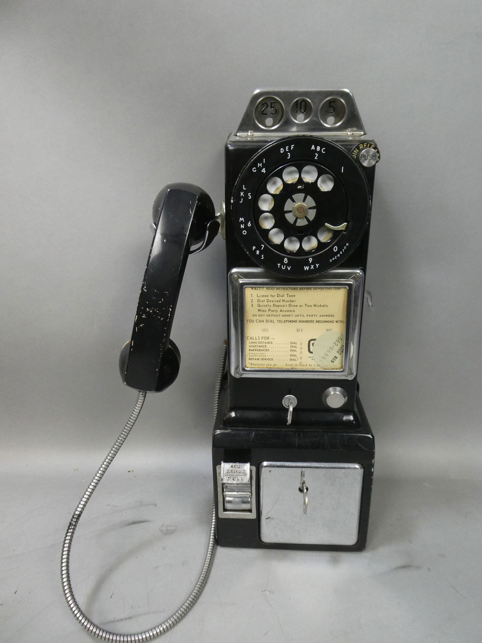 Antique Western Electric Black Wall Dial Payphone Telephone (1 of 7)