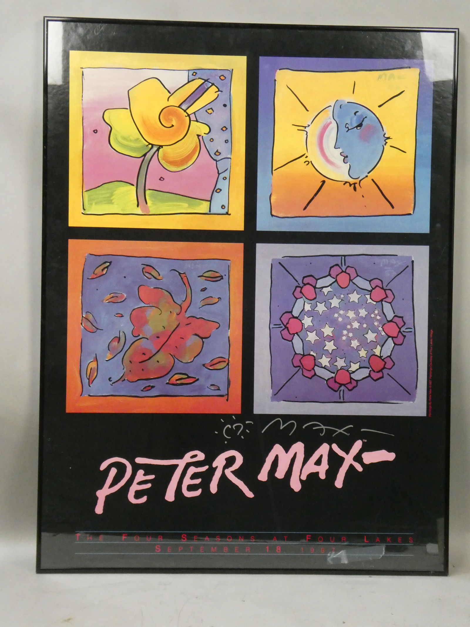 1987 Signed Peter Max Four Seasons at Four Lakes Event Poster (1 of 9)