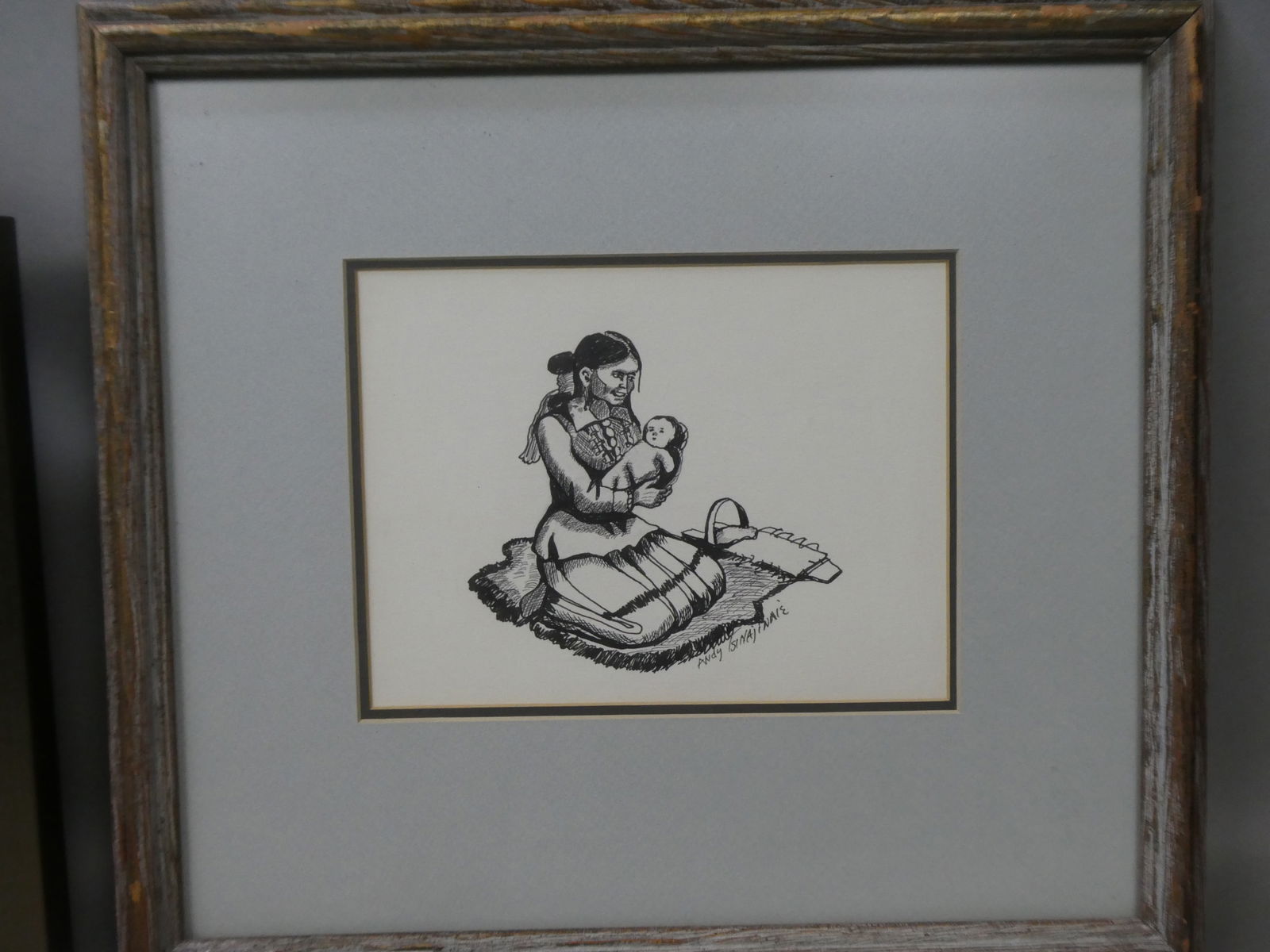 Andy Van (Andrew) Tsinajinnie Native Indian Mother & Baby Drawing (1 of 7)