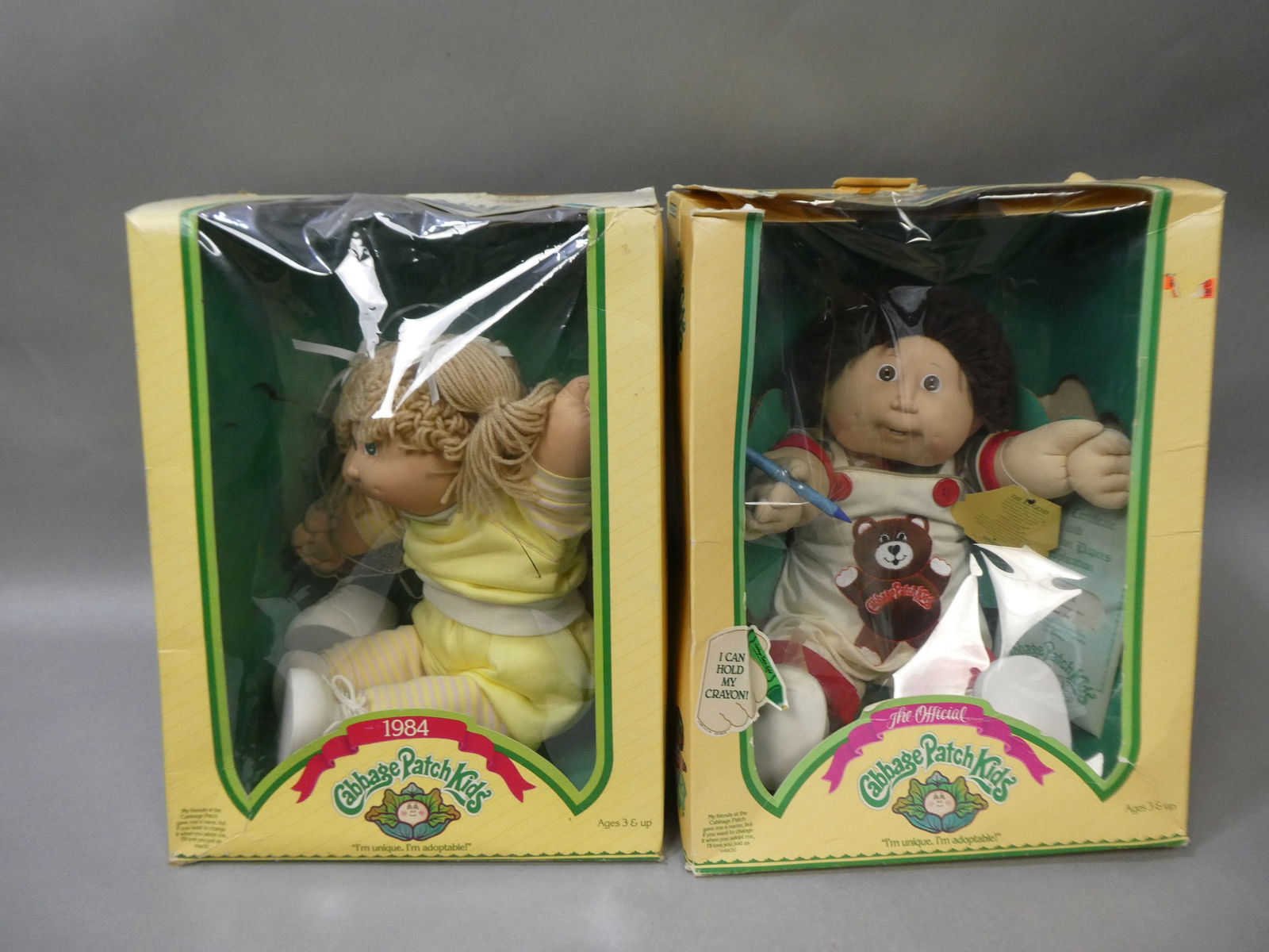 Pair 1980's Cabbage Patch Dolls in Boxes Jo Larry & Cristine Joyana (1 of 8)