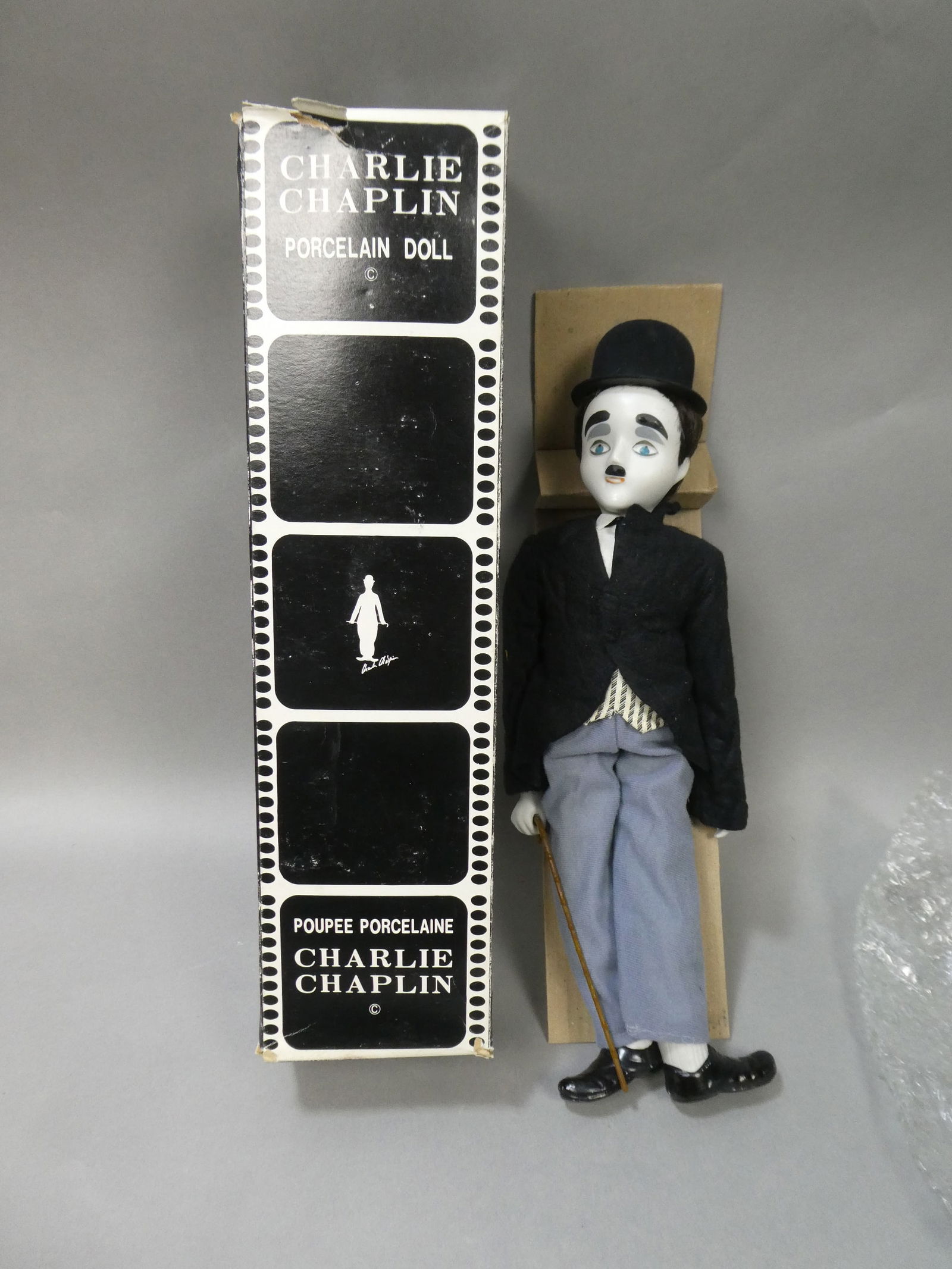 Vintage BF Paris Charlie Chaplin Porcelain Doll in Box (1 of 5)