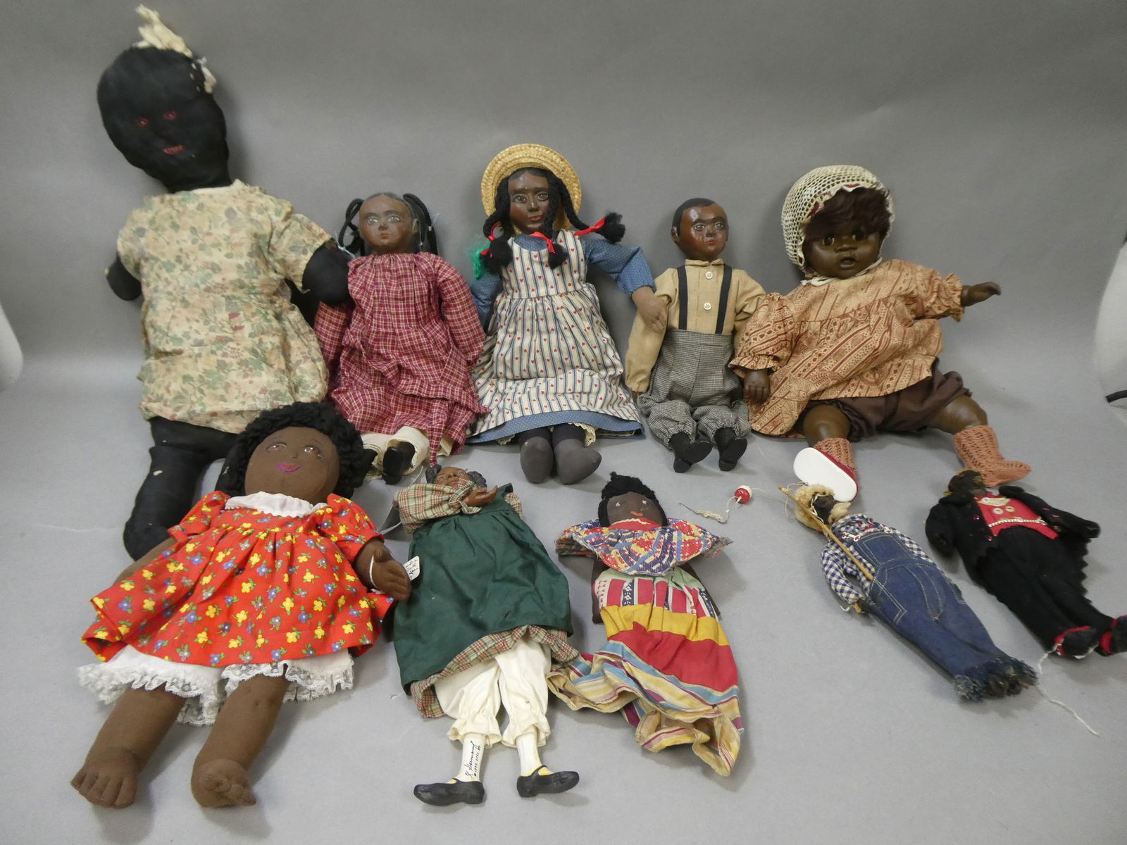 Lot 10 Vintage Assorted Black African Dolls (1 of 12)