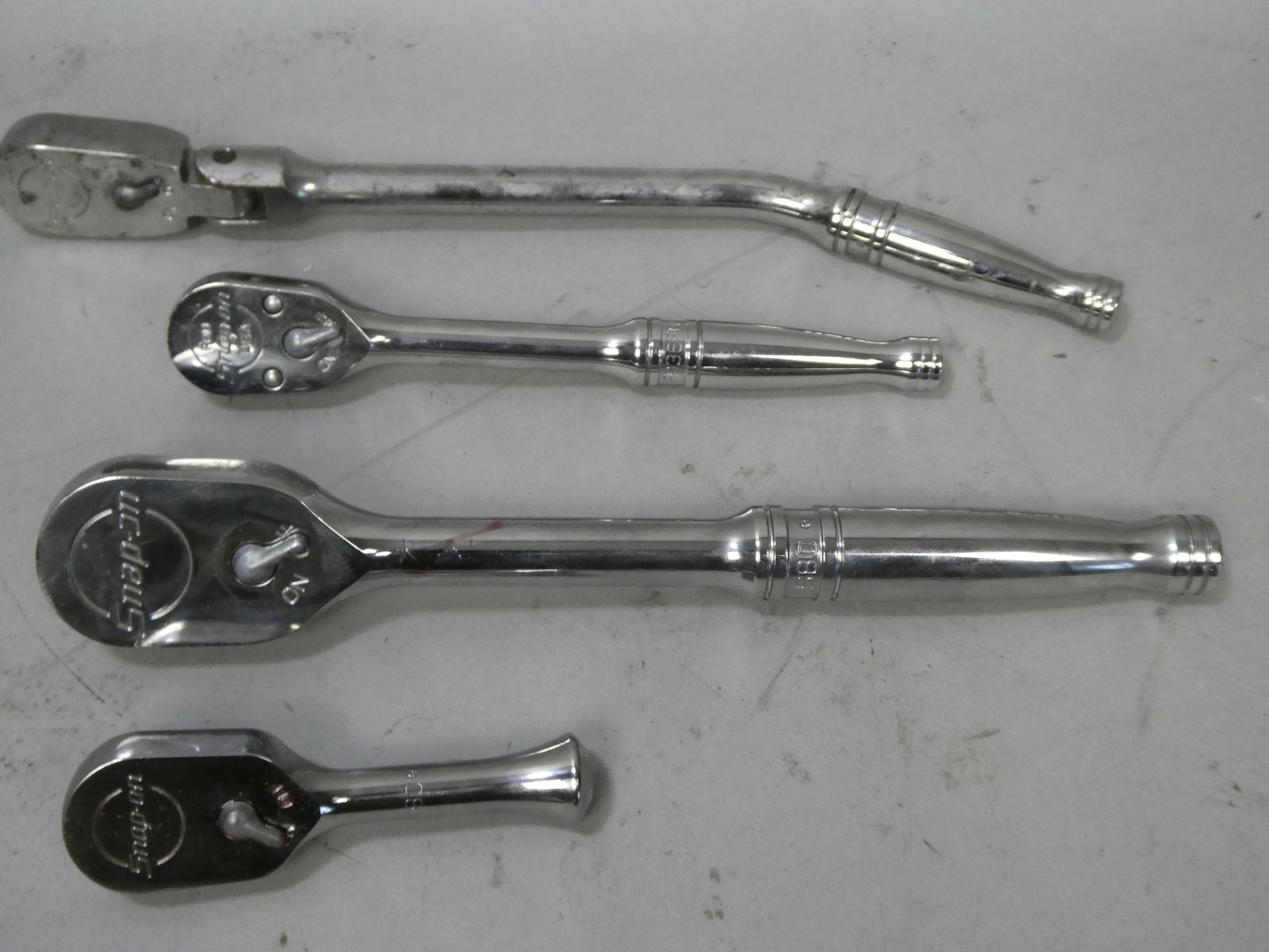 Snap-on 4 Piece Rachet Set K80 S80 F936FOD & FBF80: Snap-on 4 Piece Rachet Set K80 S80 F936FOD & FBF80 This item is from a Gurnee, IL private estate. The estate included lots of cameras and accessories, motorcycles and parts, vehicles, knives, guns, to