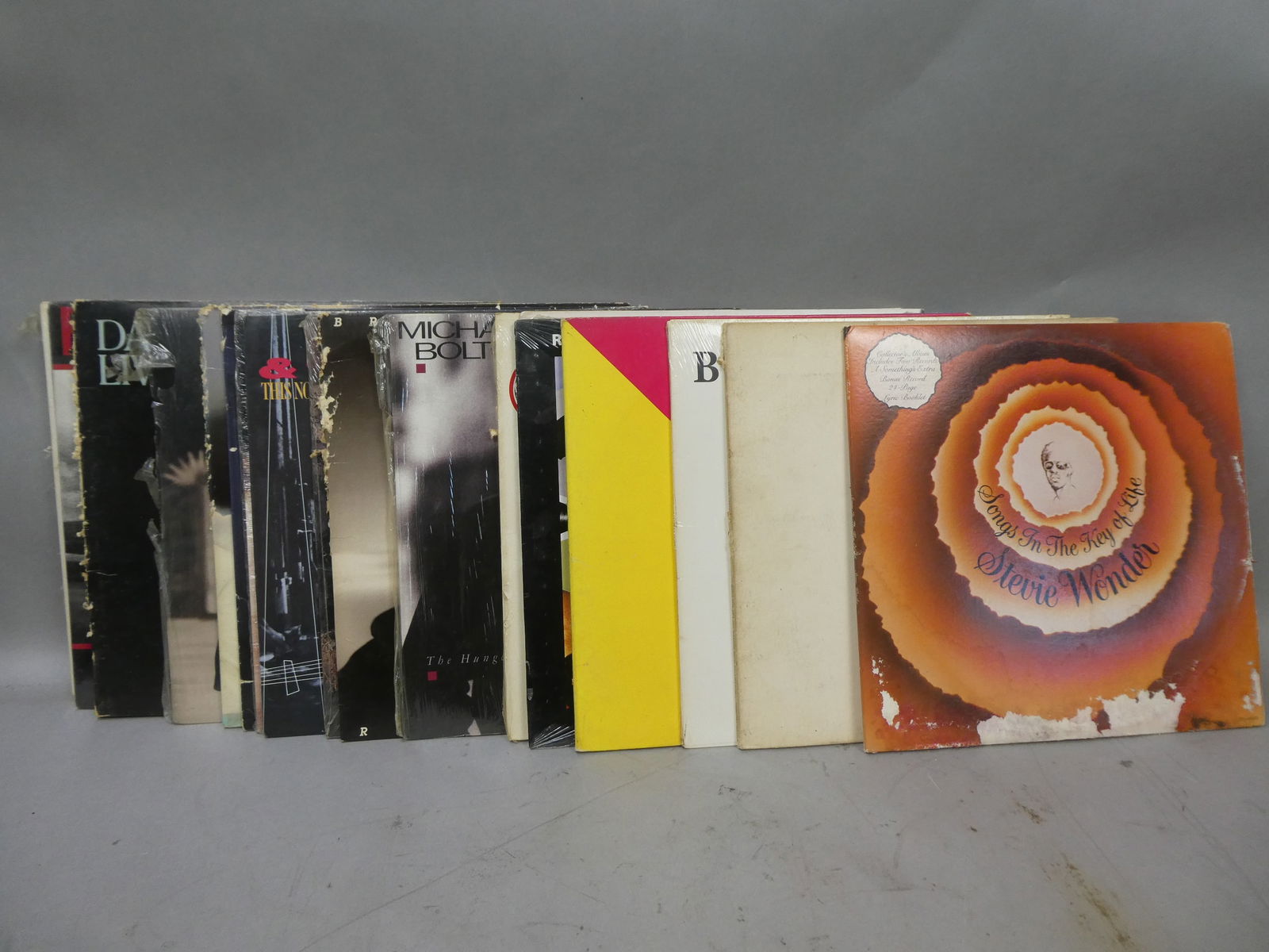 Lot 20 LP Record Vinyl Albums Male Singers David Bowie Michael Bolton Robert Palmer etc: Lot 20 LP Record Vinyl Albums including Michael Jackson, Michael Bolton, Robert Palmer, Bruce Springsteen, Billy Ocean, Stevie Wonder, Paul Simon, Richard Marx, Steve Earle, Harry Connick Jr, Neil You