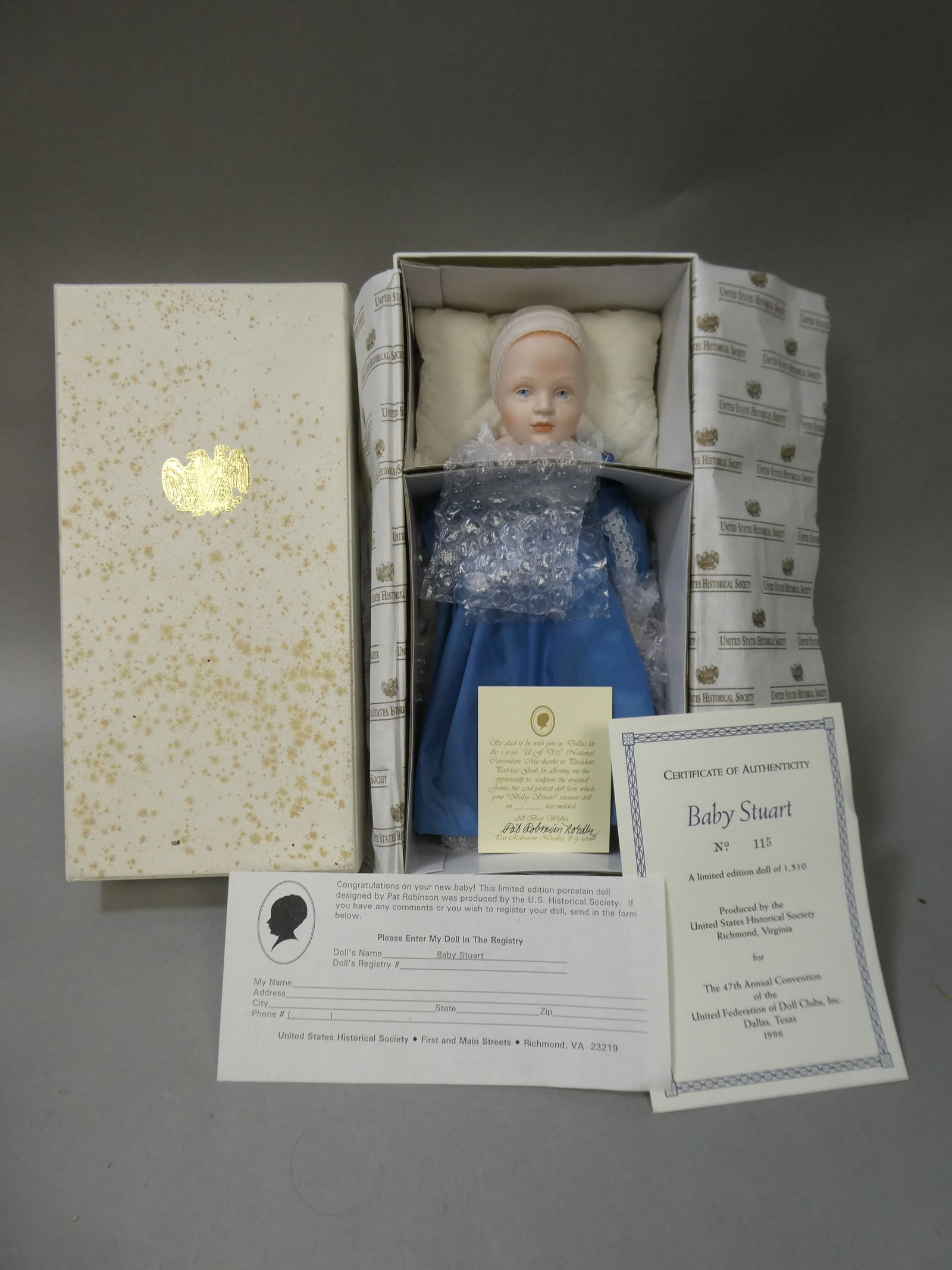 1996 UFDC  Baby Stuart Ltd Ed Porcelain Doll by Pat Robinson (1 of 6)