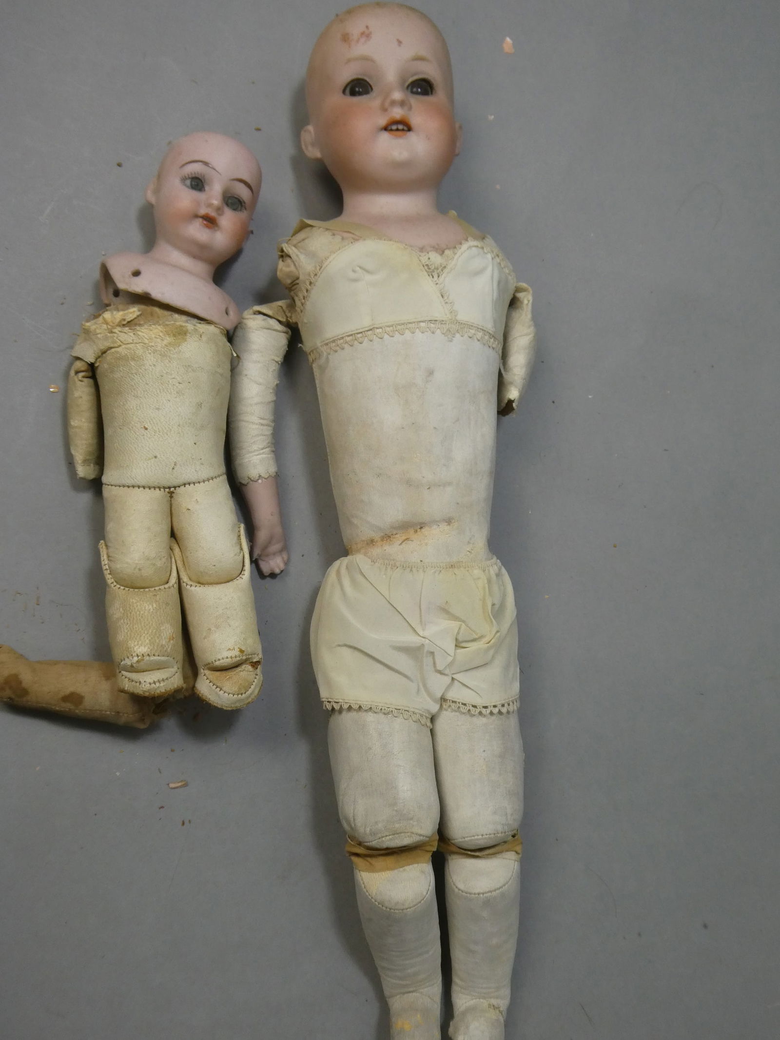 Lot 2 Antique Bisque Head Soft Body Dolls Armand Marseille (1 of 7)