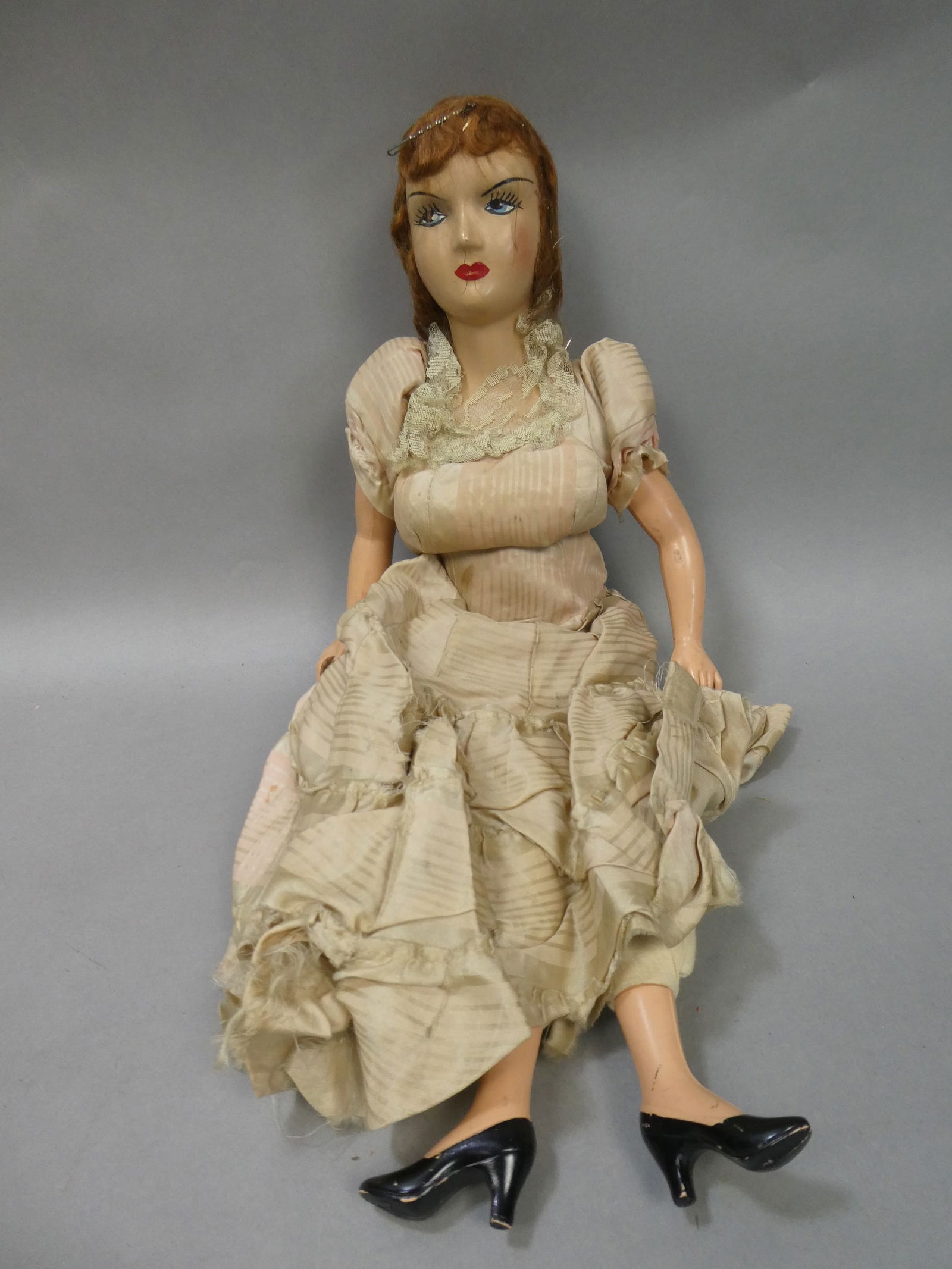 Antique Painted Composition Head & Plastic & Soft Body Doll of Woman (1 of 8)