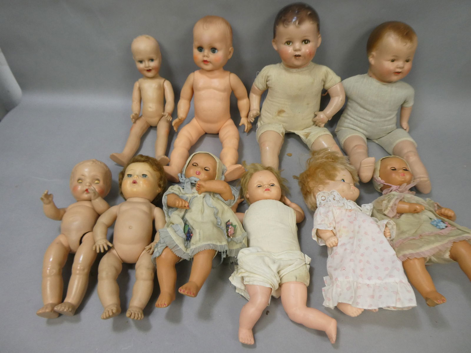 Lot 10 Assorted Vintage Baby Dolls Composition Rubber Plastic etc (1 of 12)