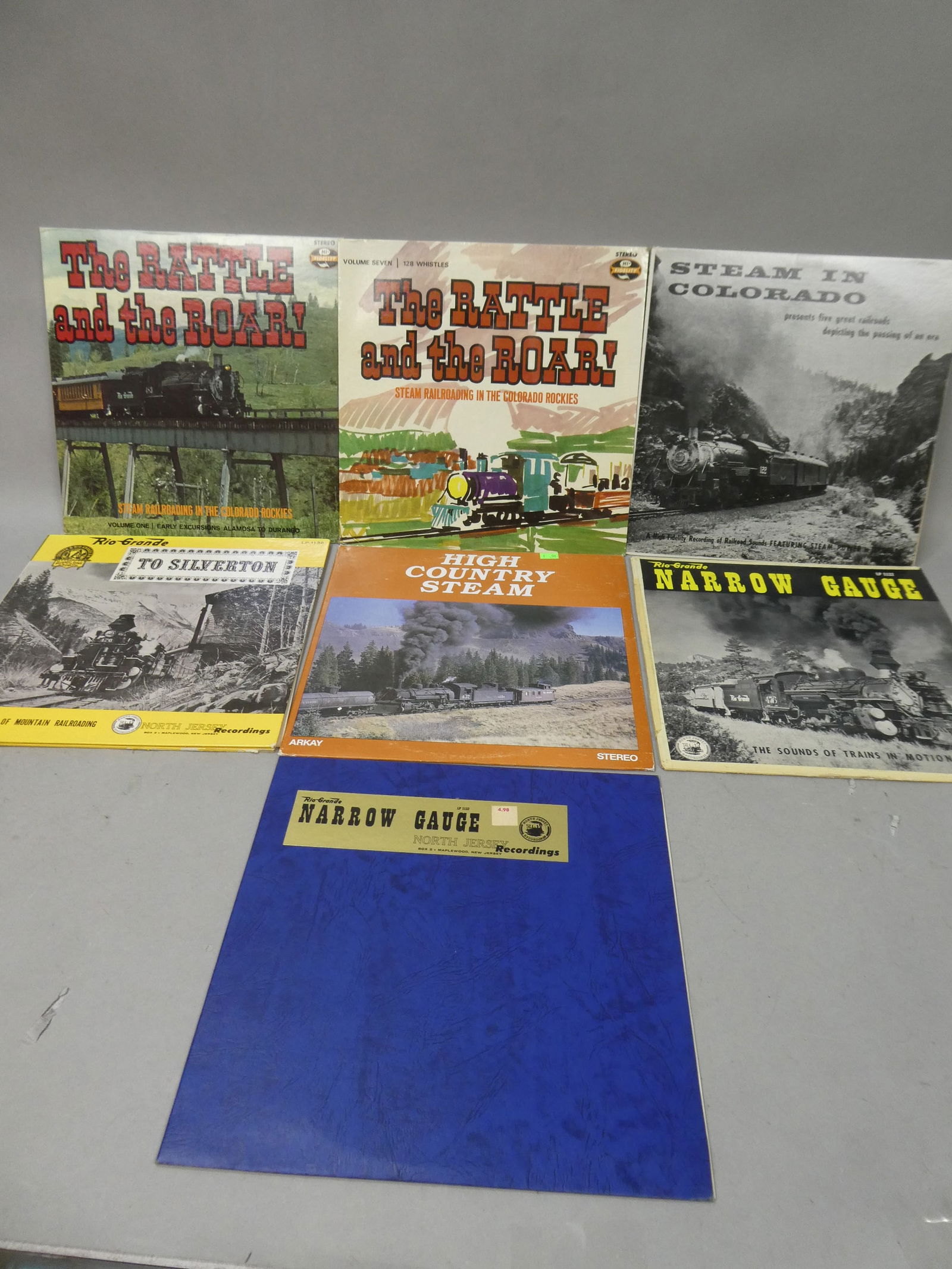 Lot 7 Colorado Rockies Railroad Sound LP Record Albums (1 of 9)