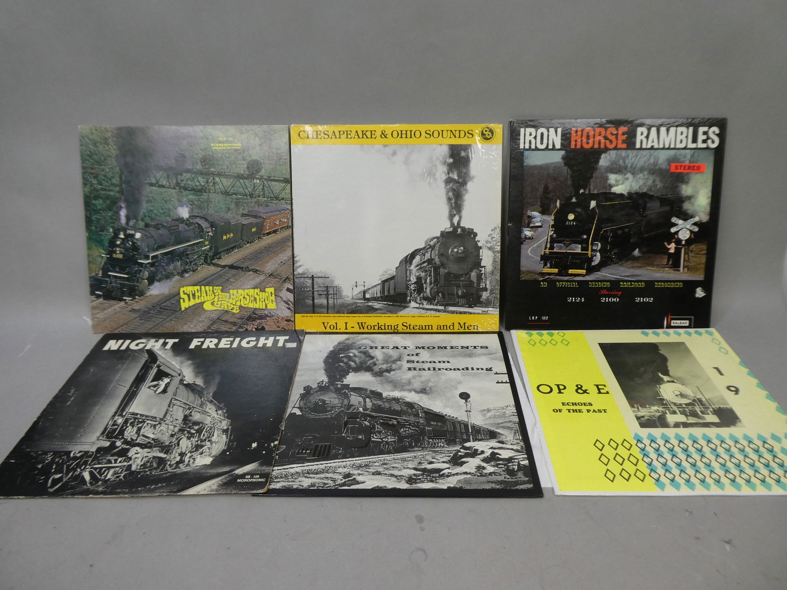 Lot 6 Assorted Locomotive LP Record Album of Railroad Albums (1 of 7)