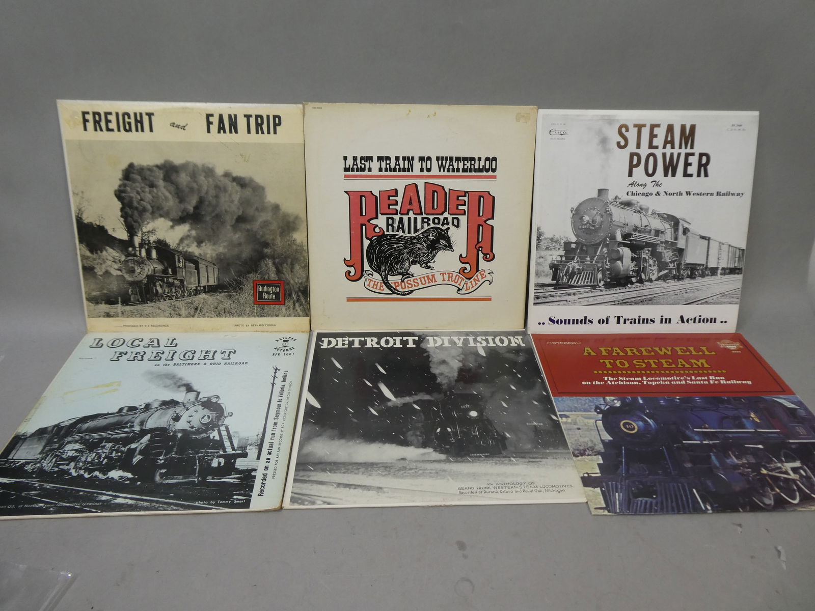 Lot 6 Assorted Locomotive LP Record Album of Railroad Albums (1 of 7)
