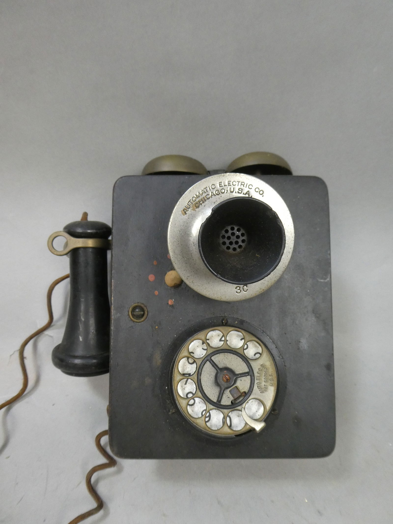 Antique Automatic Electric Model 3C Wooden Rotary Dial Wall Phone (1 of 7)