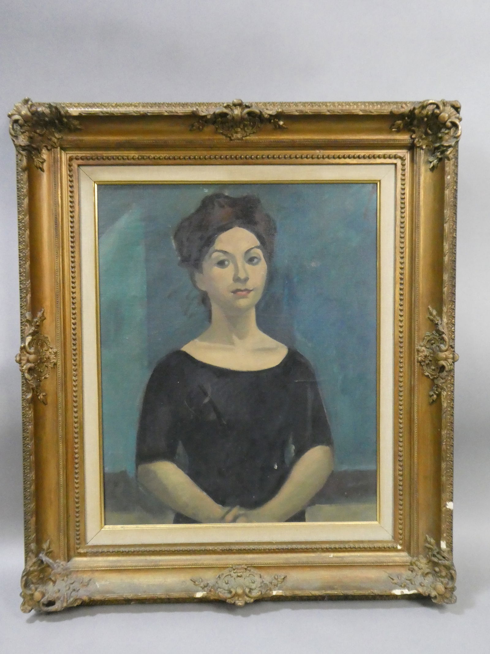 Vintage Unsigned Portrait of Woman Oil Painting (1 of 11)