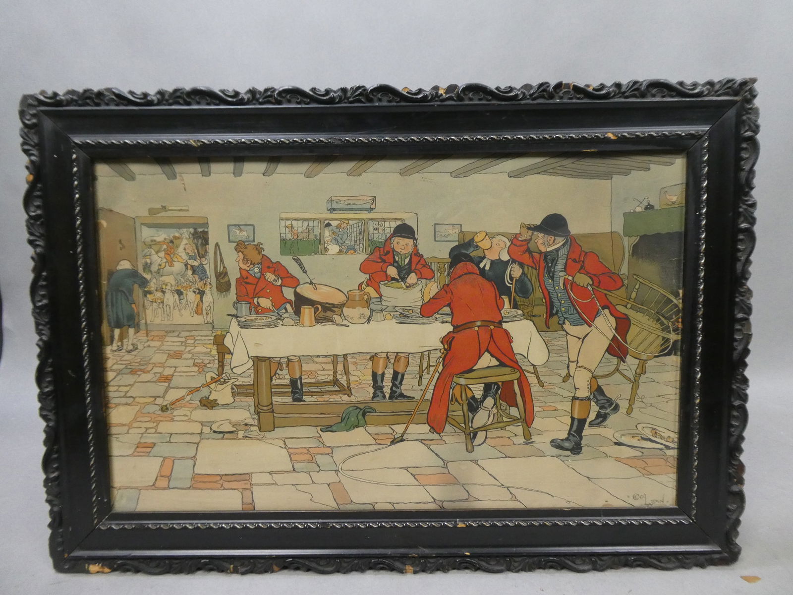 Antique Cecil Alden Colored Print of John Peel Sporting Scene (1 of 15)