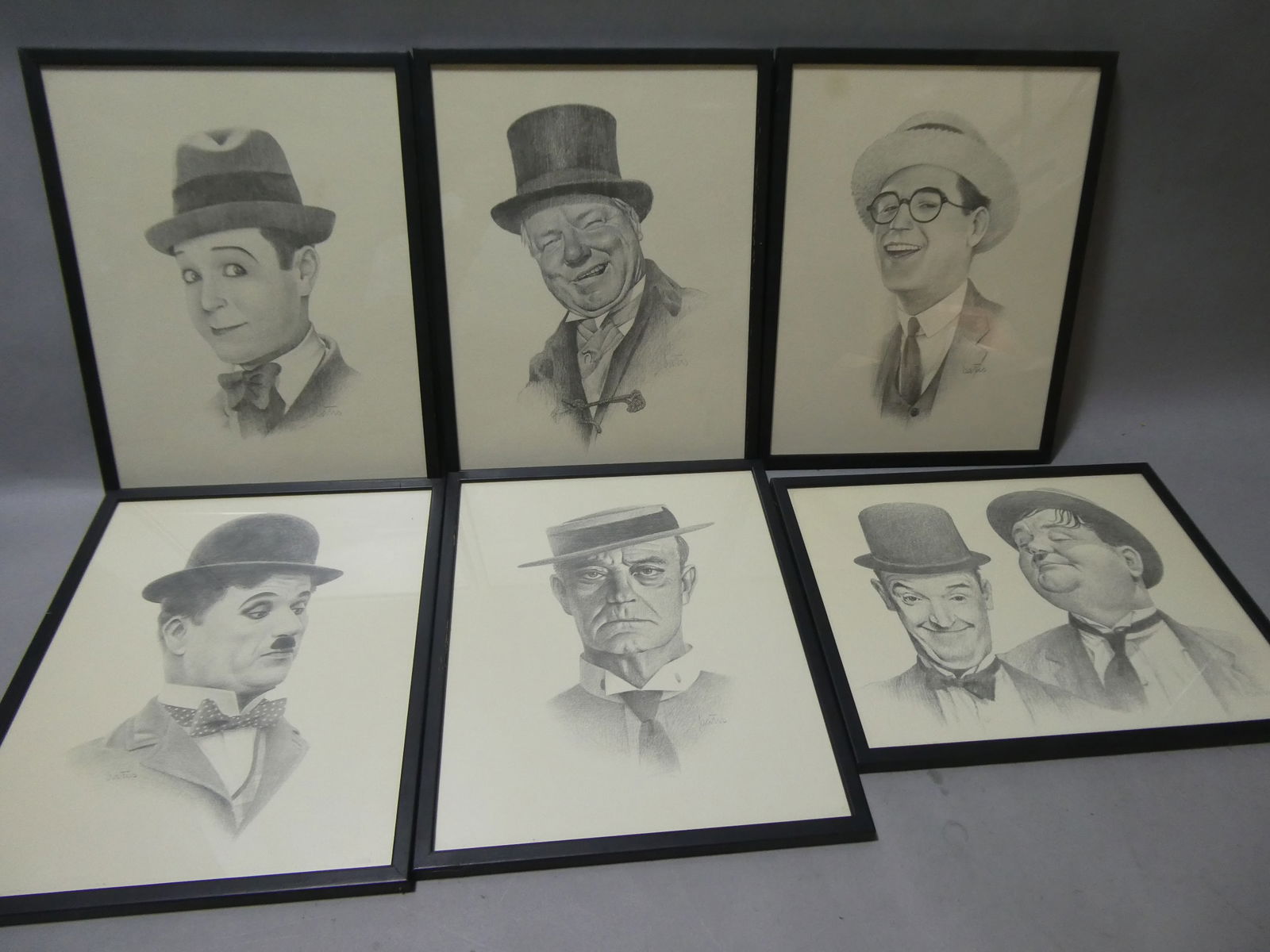 Set 6 Vintage Bill Bates Funny Men B&W Art Prints (1 of 8)