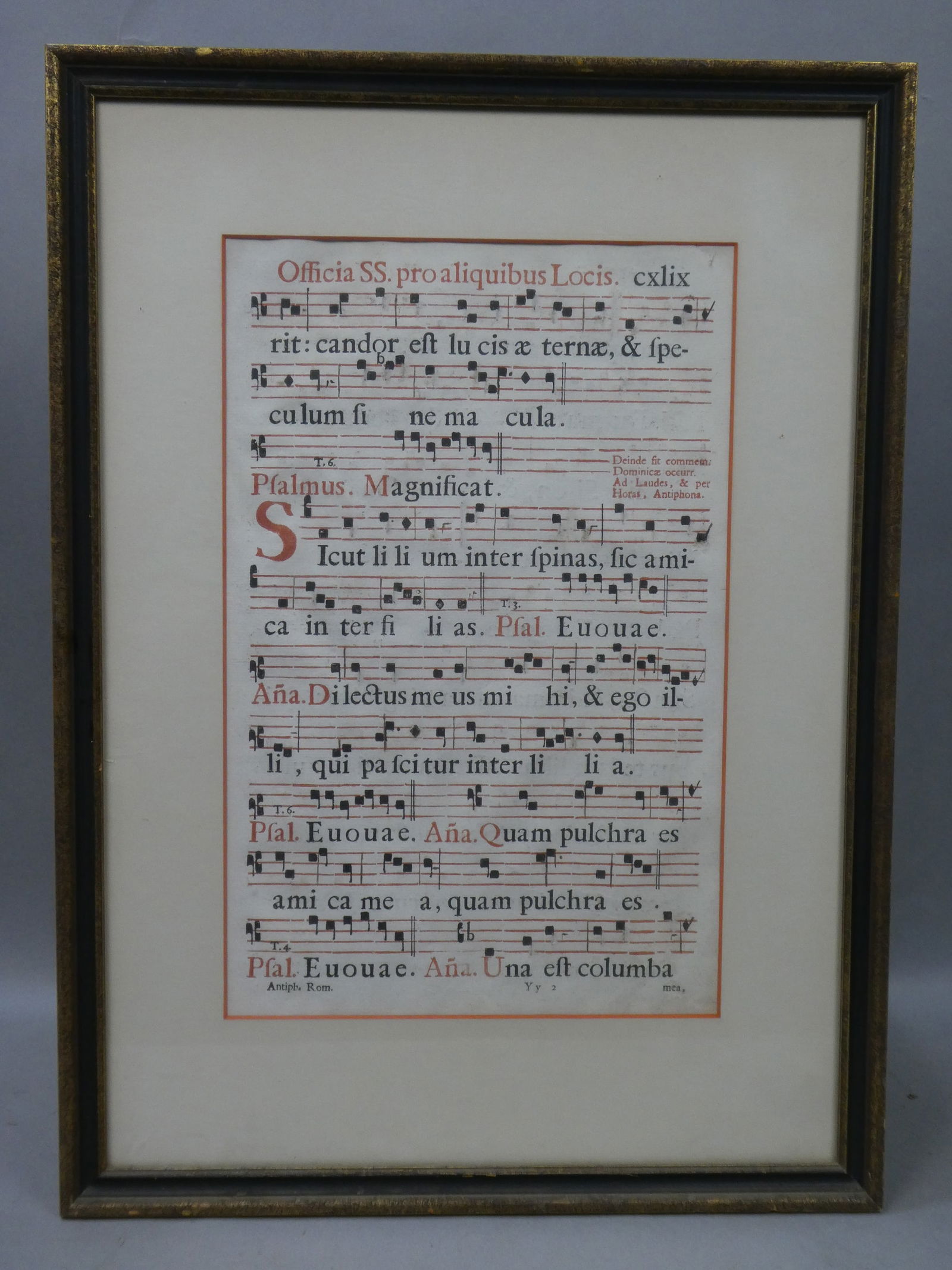 Antique Gregorian Chant Sheet Music Offica SS proaliquibus Locis (1 of 13)