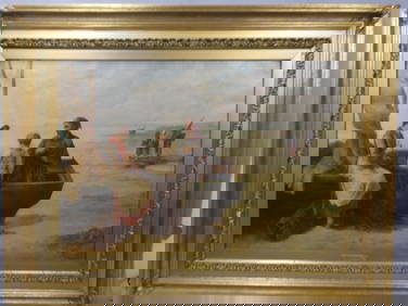 Louis Laurent HUGE Fisherman & His Family Oil Painting (1 of 18)