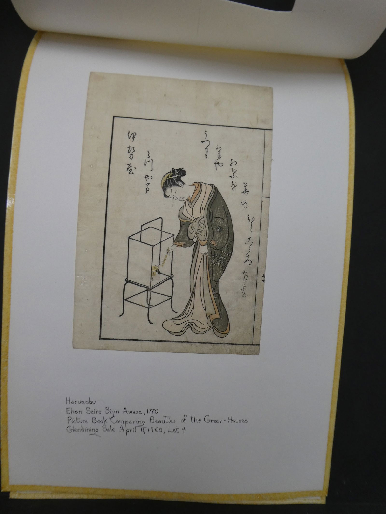 Original 18th Century Harunobu Japanese Woodblock Print Ehon Sero Nijin Awase (1 of 7)