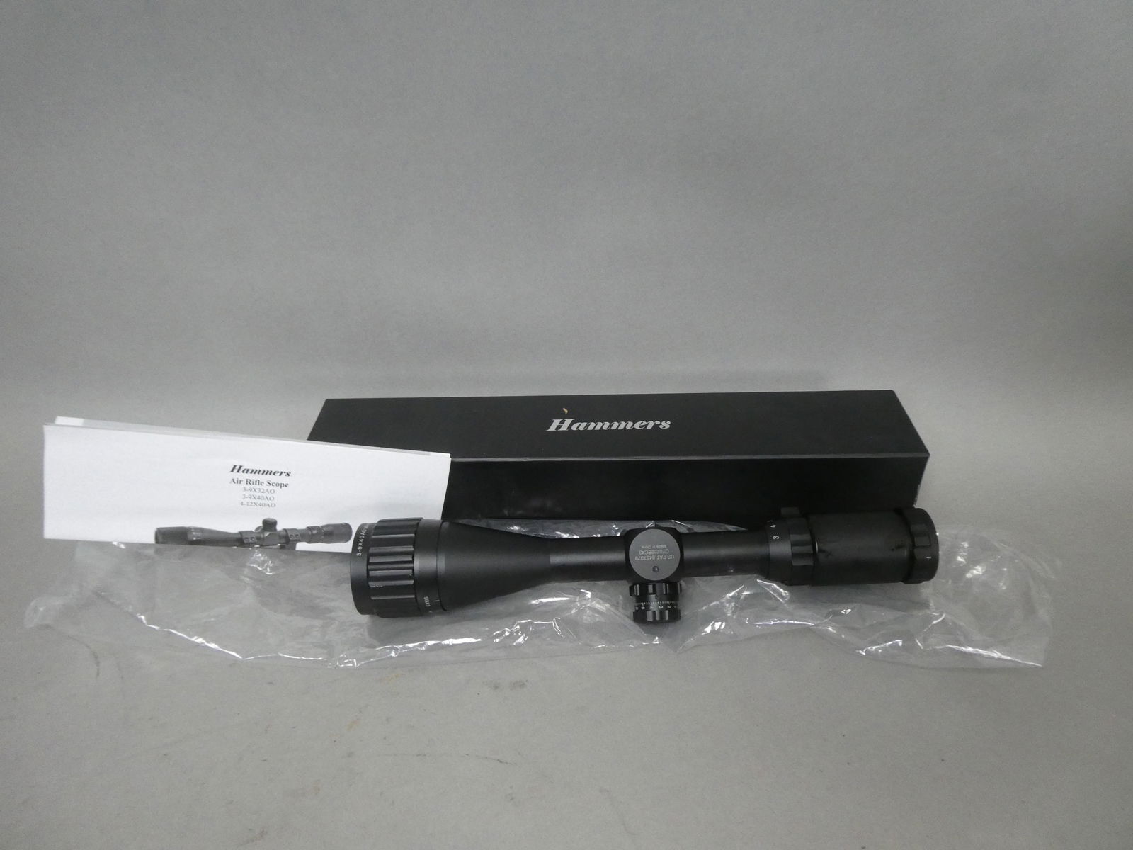 NEW Hammers AIR Gun RIFLE SCOPE 3-9X40AO ONE PIECE MOUNT STOP PIN: NEW Hammers AIR Gun RIFLE SCOPE 3-9X40AO ONE PIECE MOUNT STOP PIN in box with papers. Measurements in inches: 13 long Condition:New in box, never used Shipping:We offer in-house shipping. Item(s) will