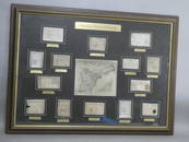 Set 14 American Colonial Currency Framed Original Revolution Money