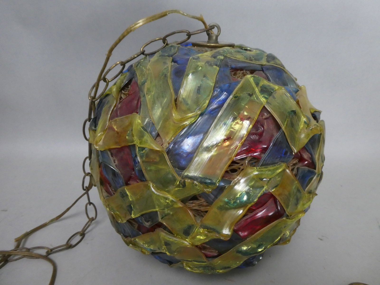 MCM Mid-Century Modern Colorful Lucite Ball Ceiling Fixture (1 of 7)