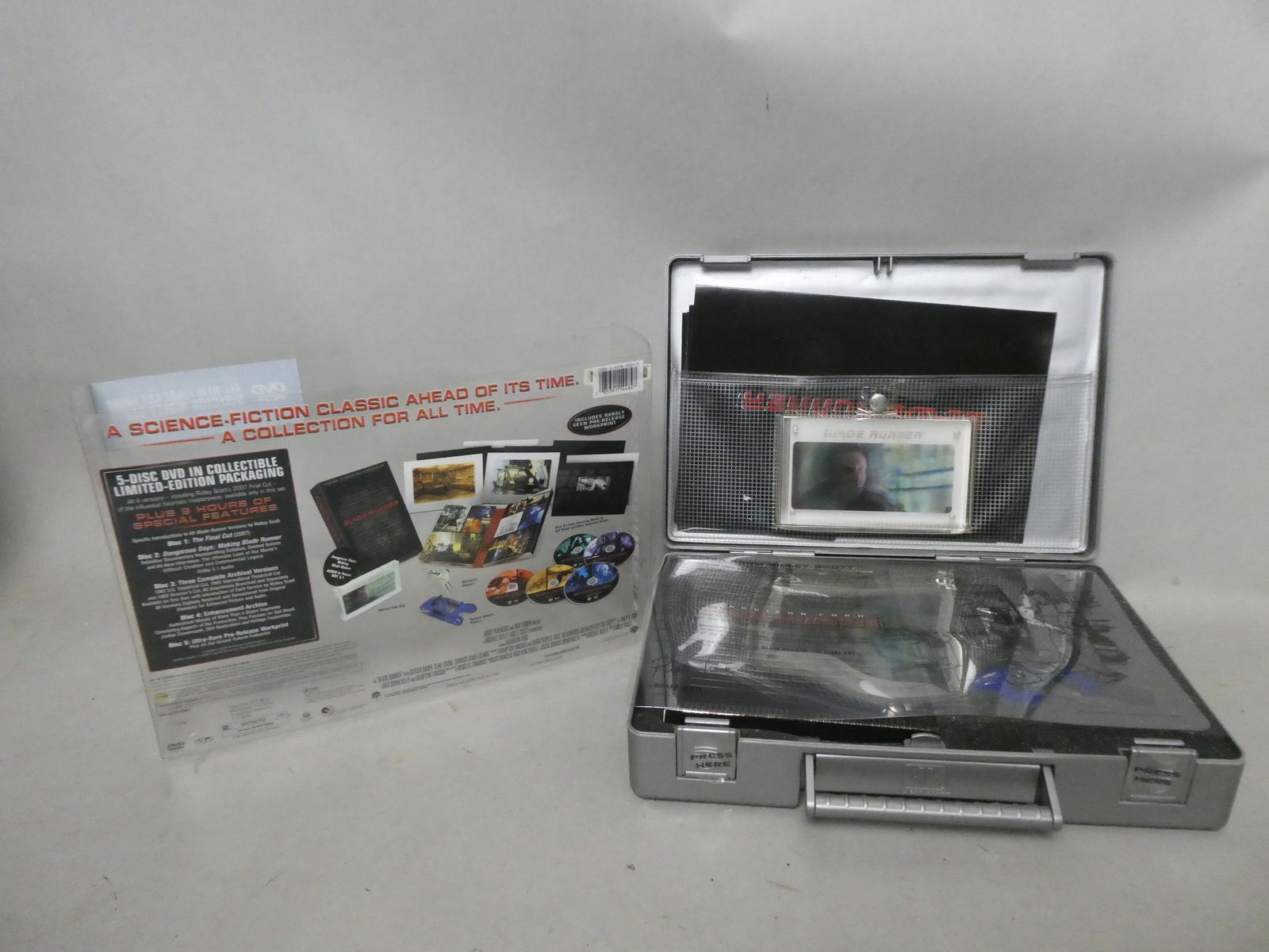 Blade Runner 5 Disc DVD Limited Edition Briefcase Set: Blade Runner 5 Disc DVD Limited Edition Briefcase Set. Condition:New, never used Shipping:We offer in-house shipping. Item(s) will be packed after invoice is paid and shipping charge will be invoiced