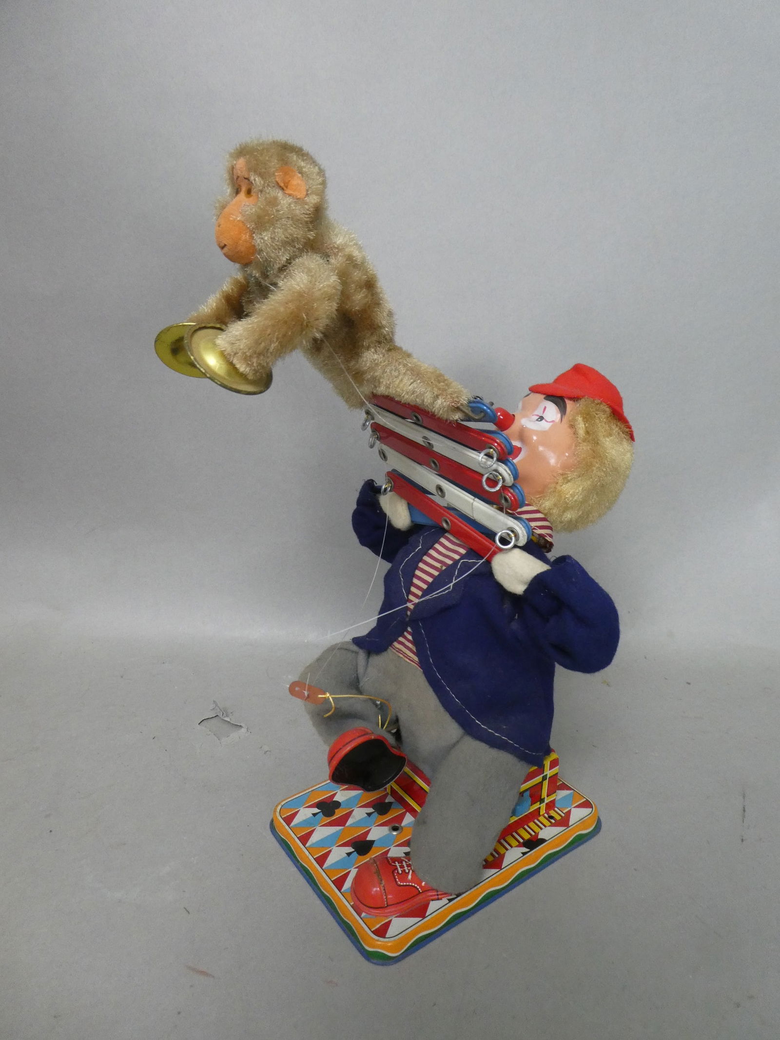 1950s Japan Cragston Tin Litho Battery Op High Jinks Circus Clown (1 of 6)