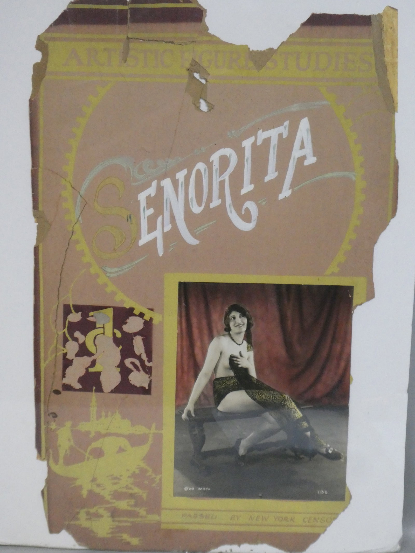 1929 Senortita Artistic Figures Studios Erotica Stereoview Advertisement: 1929 Senortita Artistic Figures Studios Erotica Stereoview Advertisement. Measurements in inches: 14 x 21 Condition:As found, heavily damaged Shipping:We offer in-house shipping. Item(s) will be packe