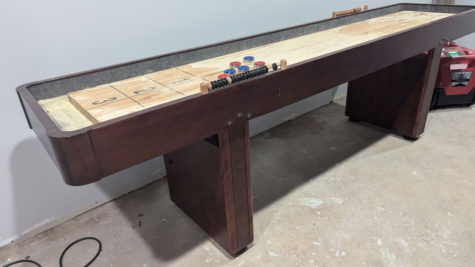 Vintage 9 Foot Cherry Wood Shuffleboard Table (1 of 15)