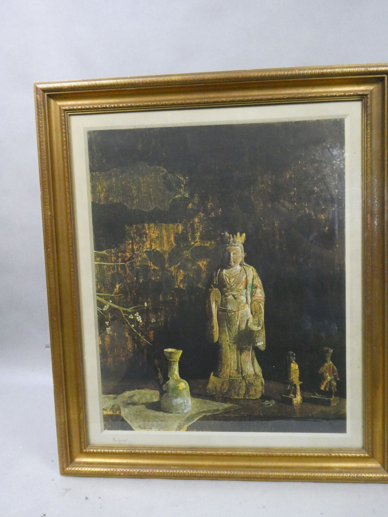 1943 Hovsep Pushman London Dresden Pencil Signed Print: 1943 Hovsep Pushman London Dresden Pencil Signed Print framed under glass. Measurements in inches: 27 x 24, image: 21 x 16 1/2 Condition:Glass and frame needs cleaning Shipping:We offer in-house shipp