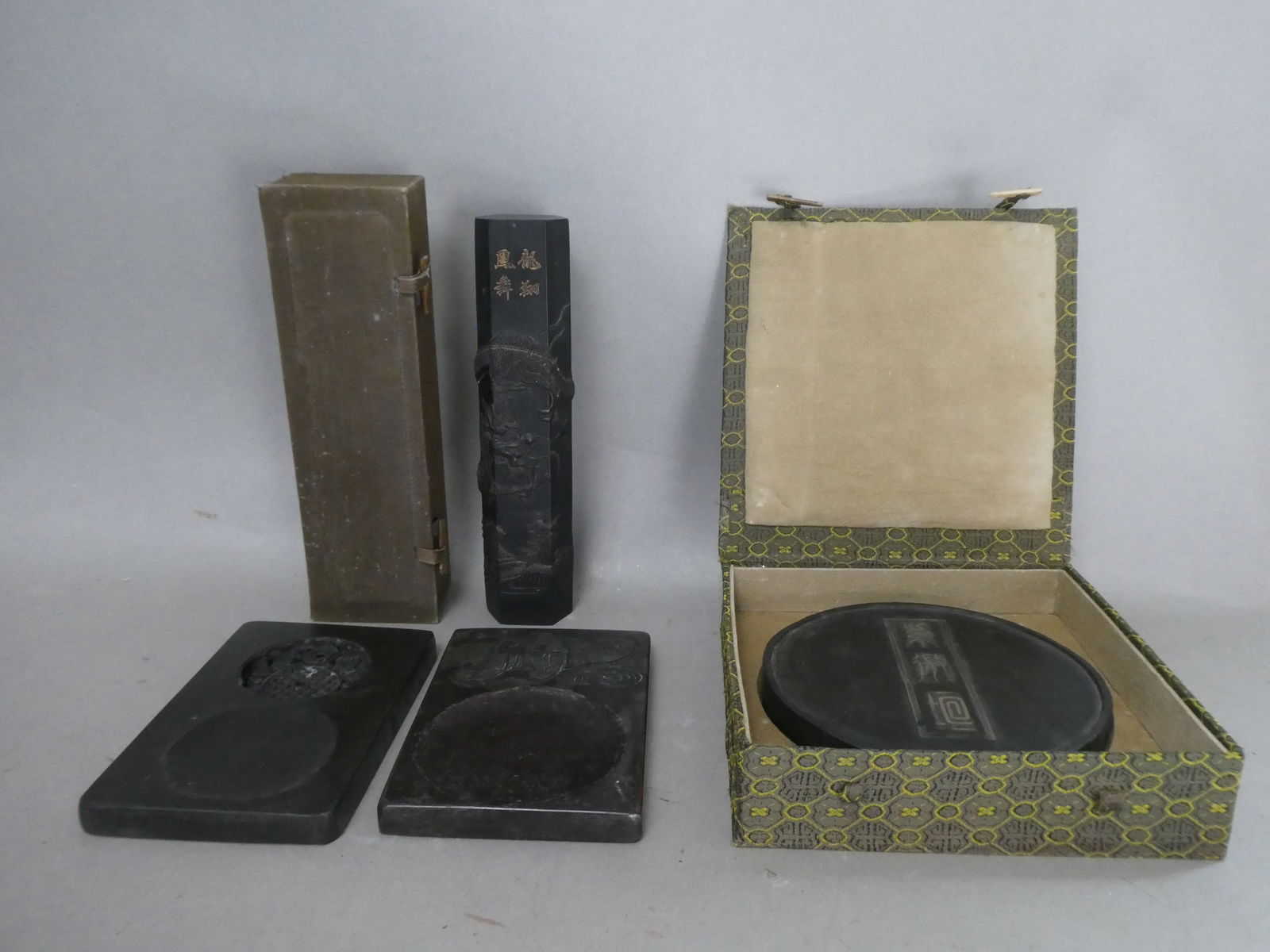1970's Lot Chinese 2 Ink Stones & 2 Ink Sticks in Boxes (1 of 11)