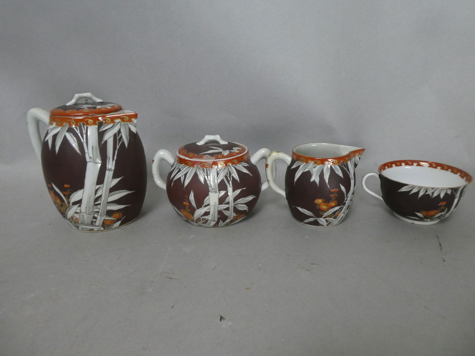1880's Japanese Fukugawa Koransha Porcelain 4 Piece Tea Set (1 of 11)