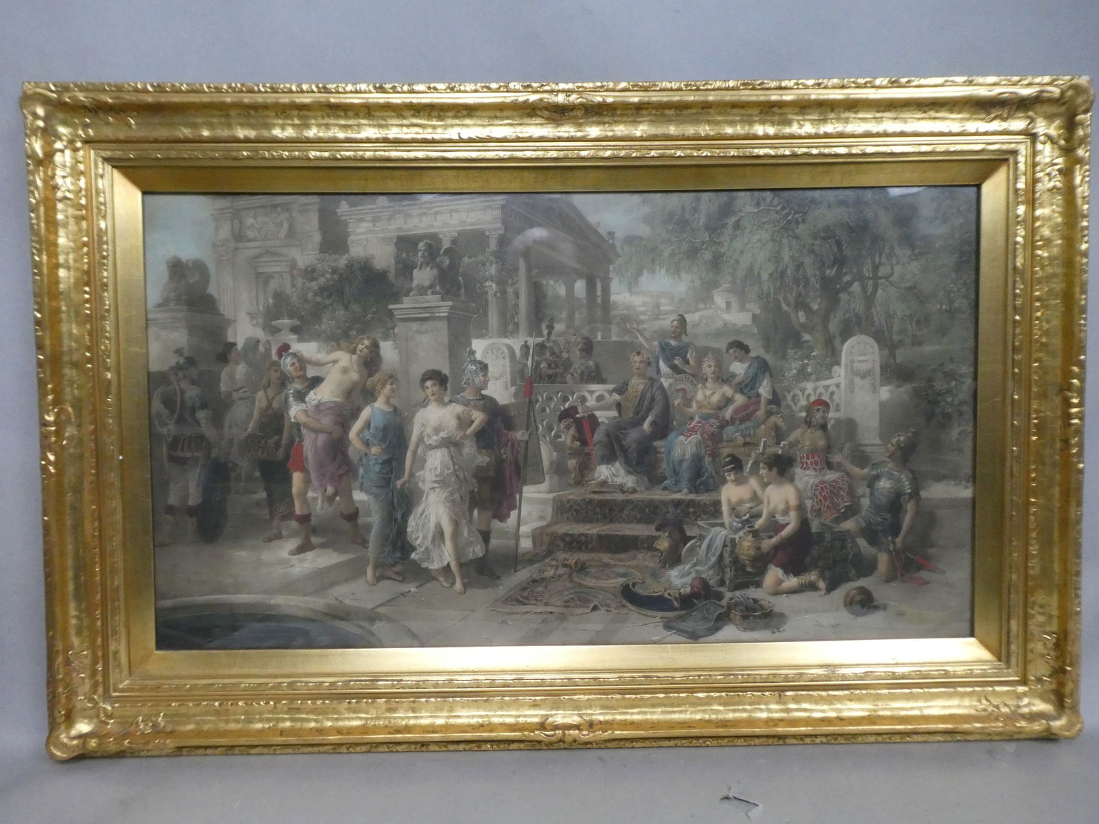 Antique Emmanuel Oberhauser Large Cleopatra Lithograph (1 of 16)