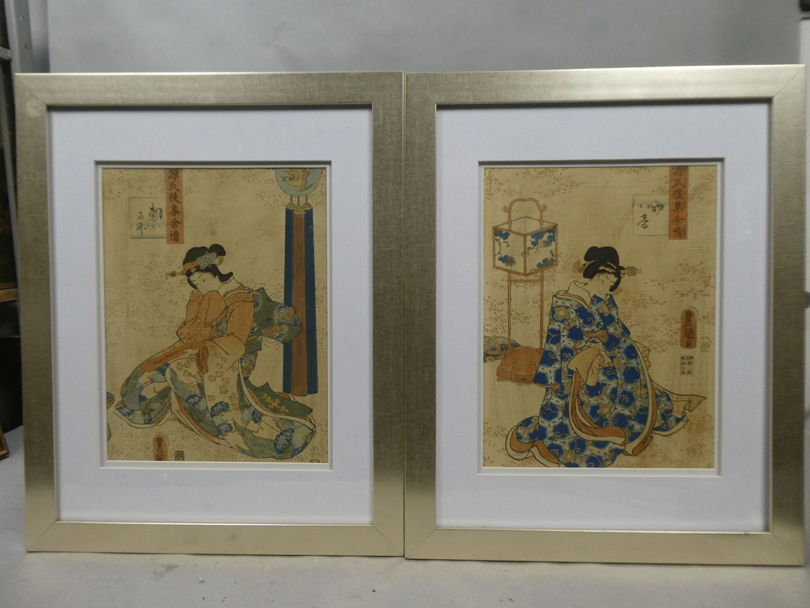 Utagawa Kunisada Japanese Woodblock Prints Asagao Diptych (1 of 17)
