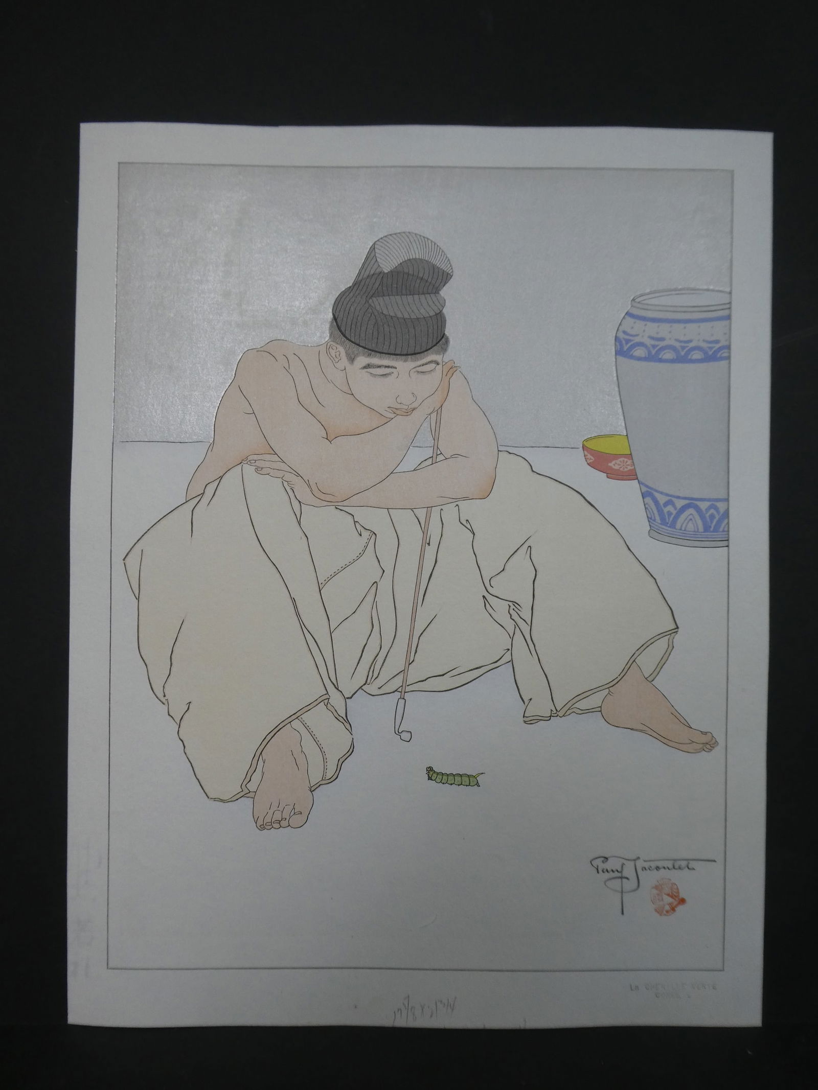 1936 Paul Jacoulet Japanese Woodblock Print La Chenille (1 of 12)