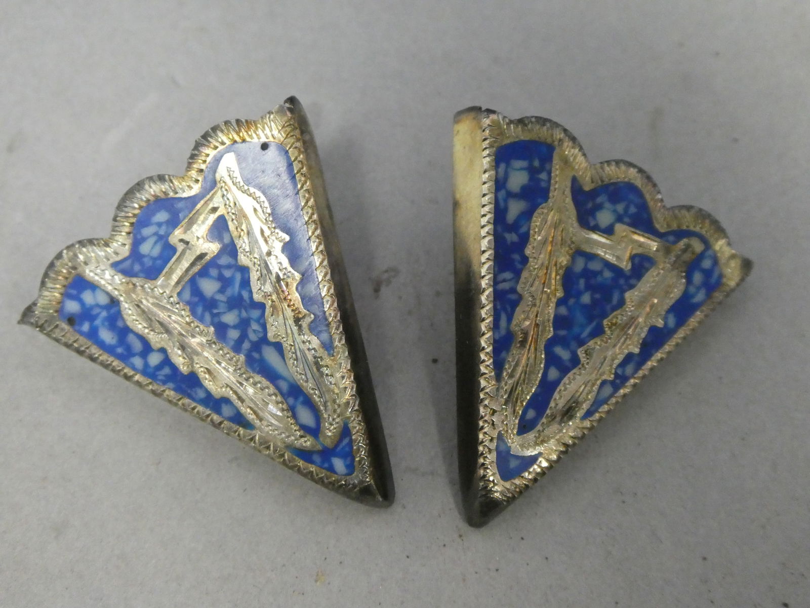 Vintage Sterling Silver Alpaca Mexico Collar Clips (1 of 4)